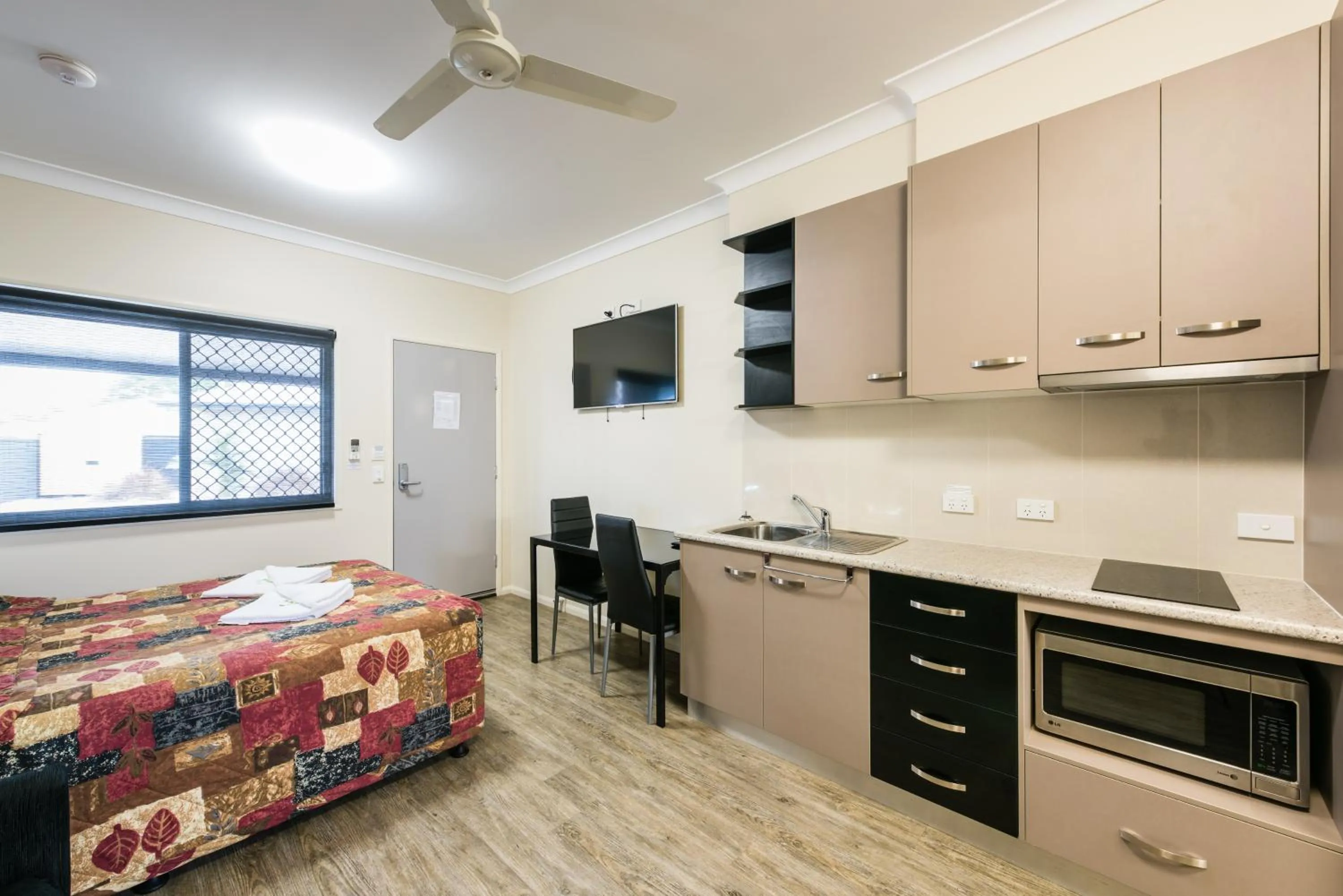 Kitchen or kitchenette, Bed in Athena Studio Units