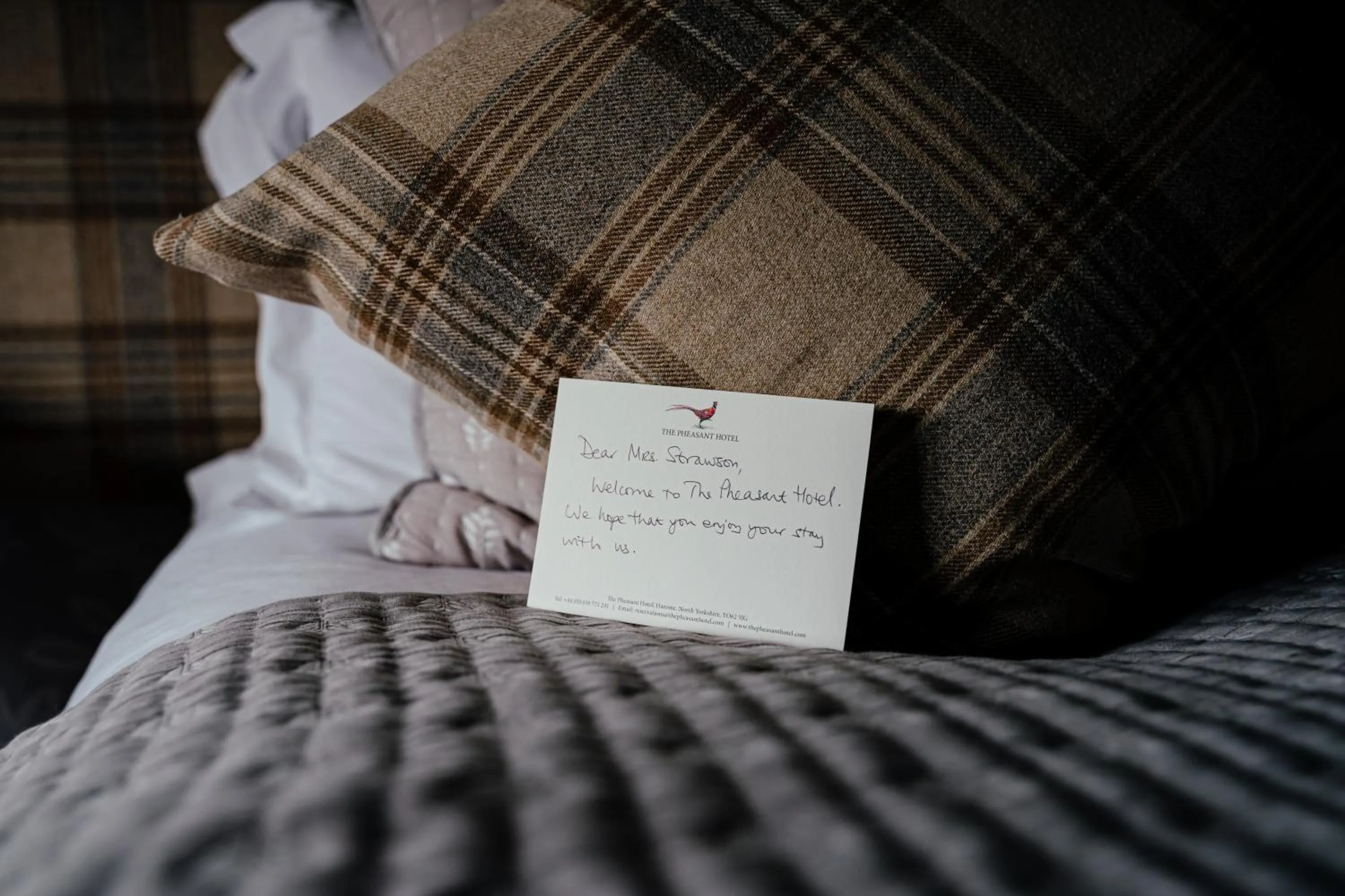 Bed in The Pheasant Hotel