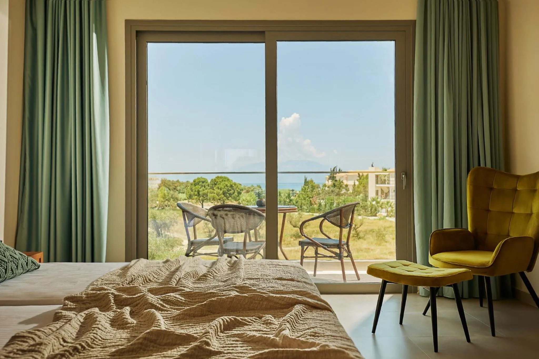 View (from property/room), Bed in Letsos Hotel