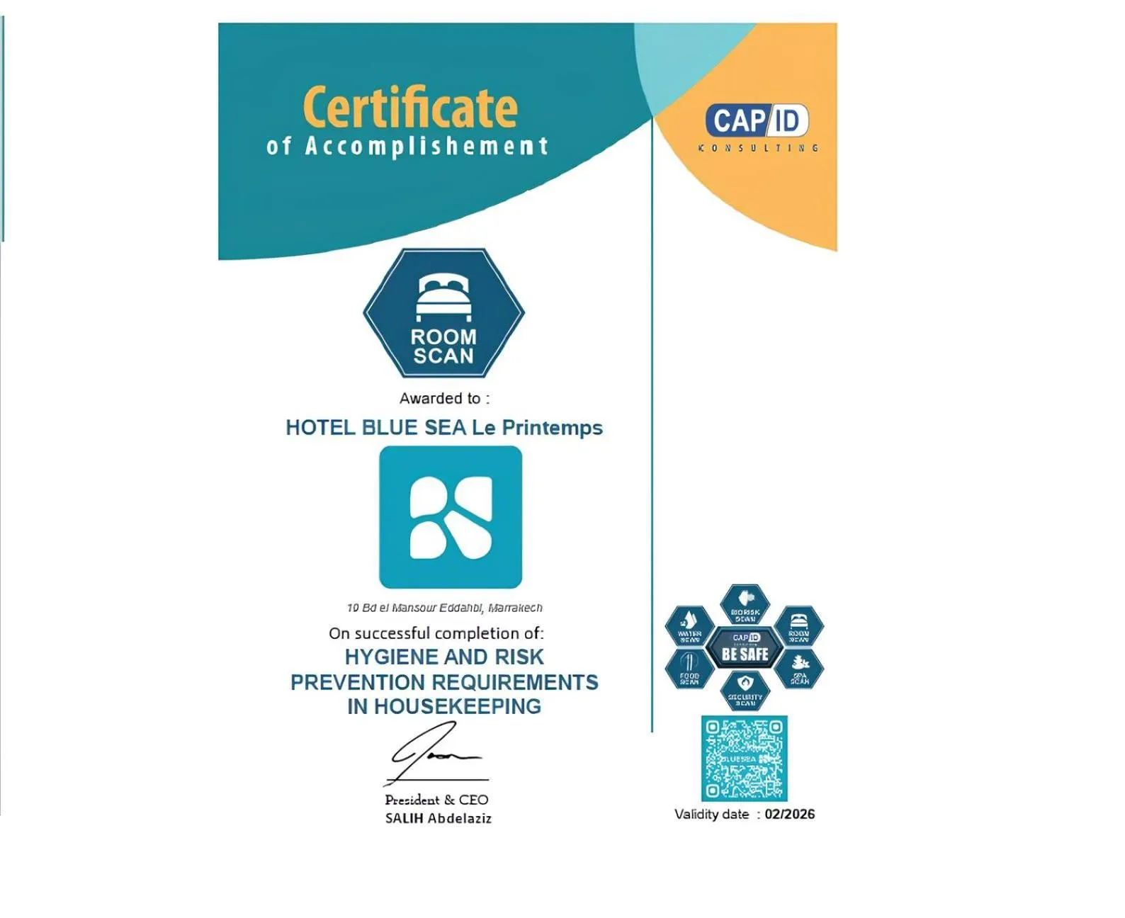 Certificate/Award in Blue Sea Le Printemps