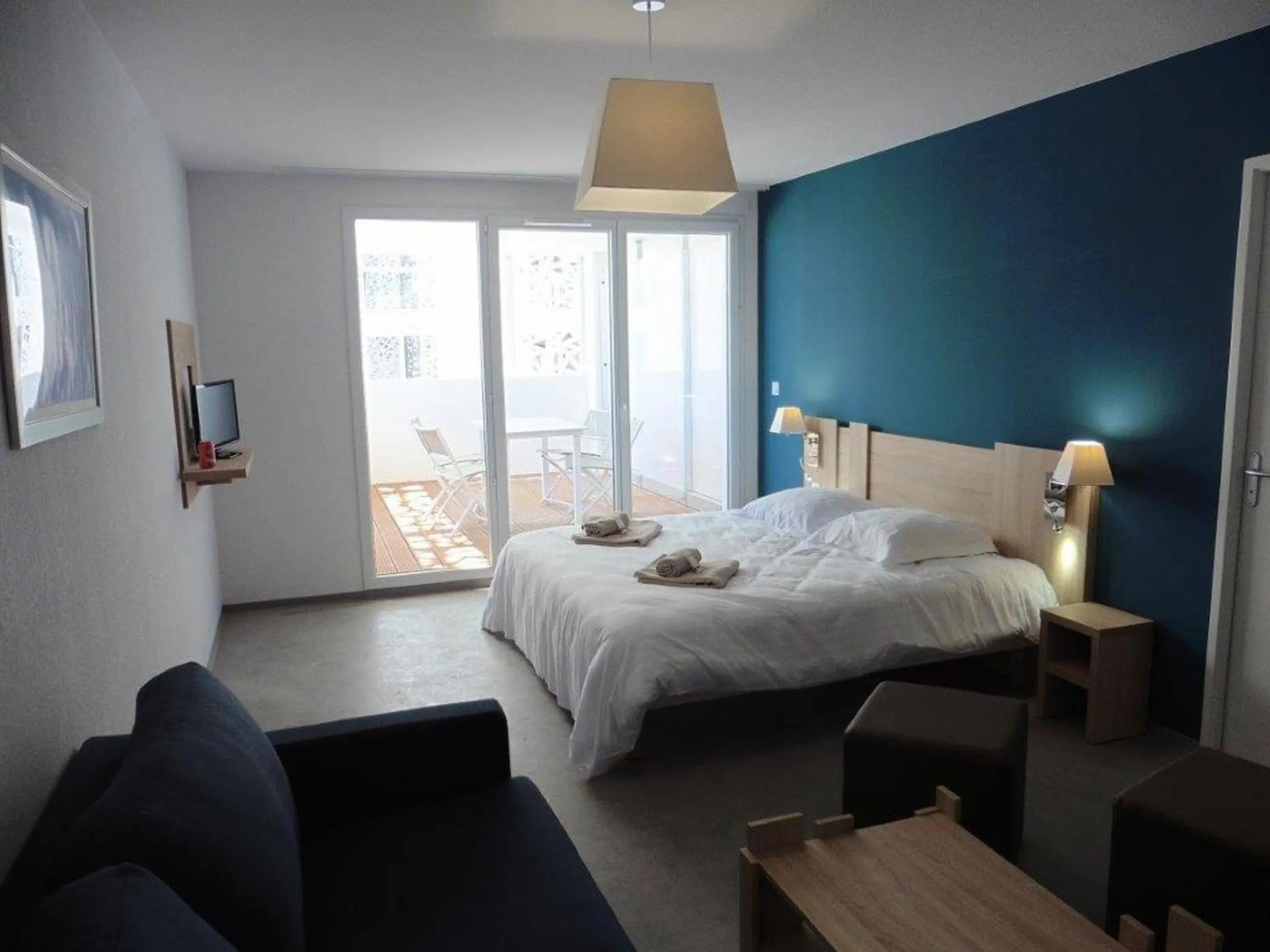 Living room, Bed in Appart'Hotel Nakâra by Odalys