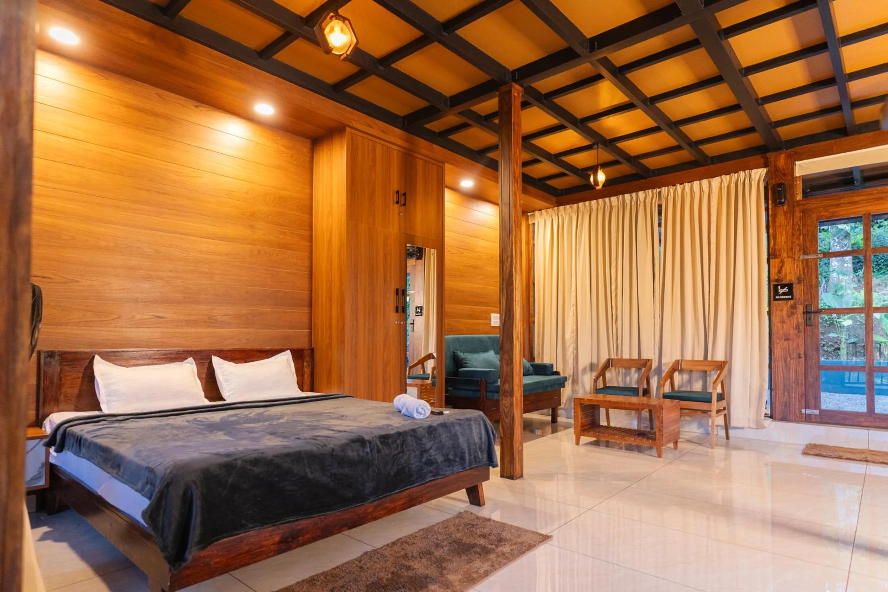 Bedroom, Bed in Ethnic Villa Wayanad