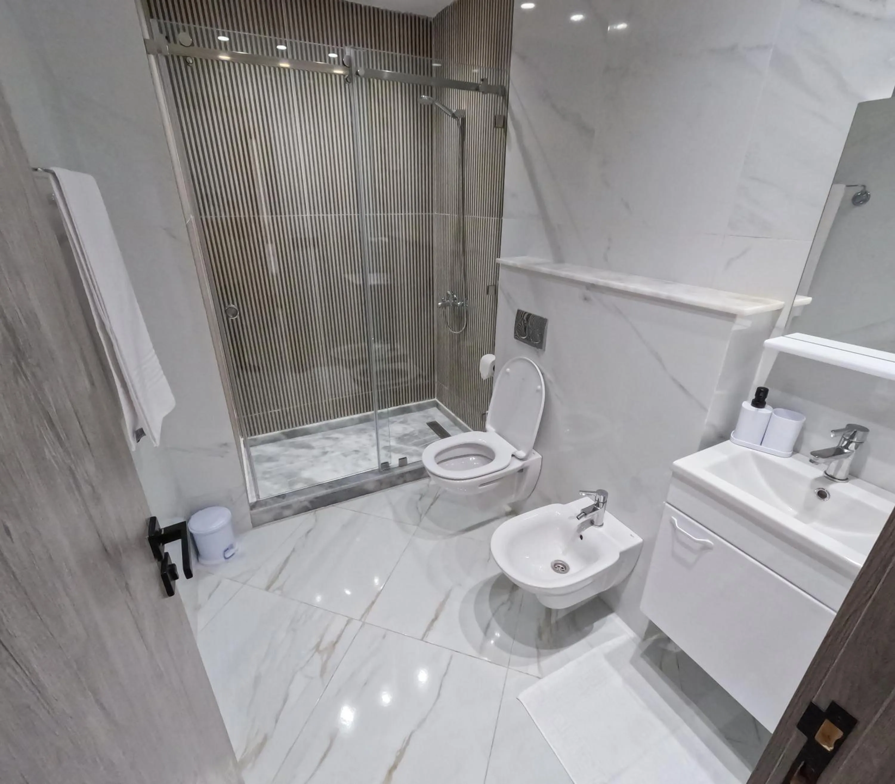 Shower in Living Appart-Hotel