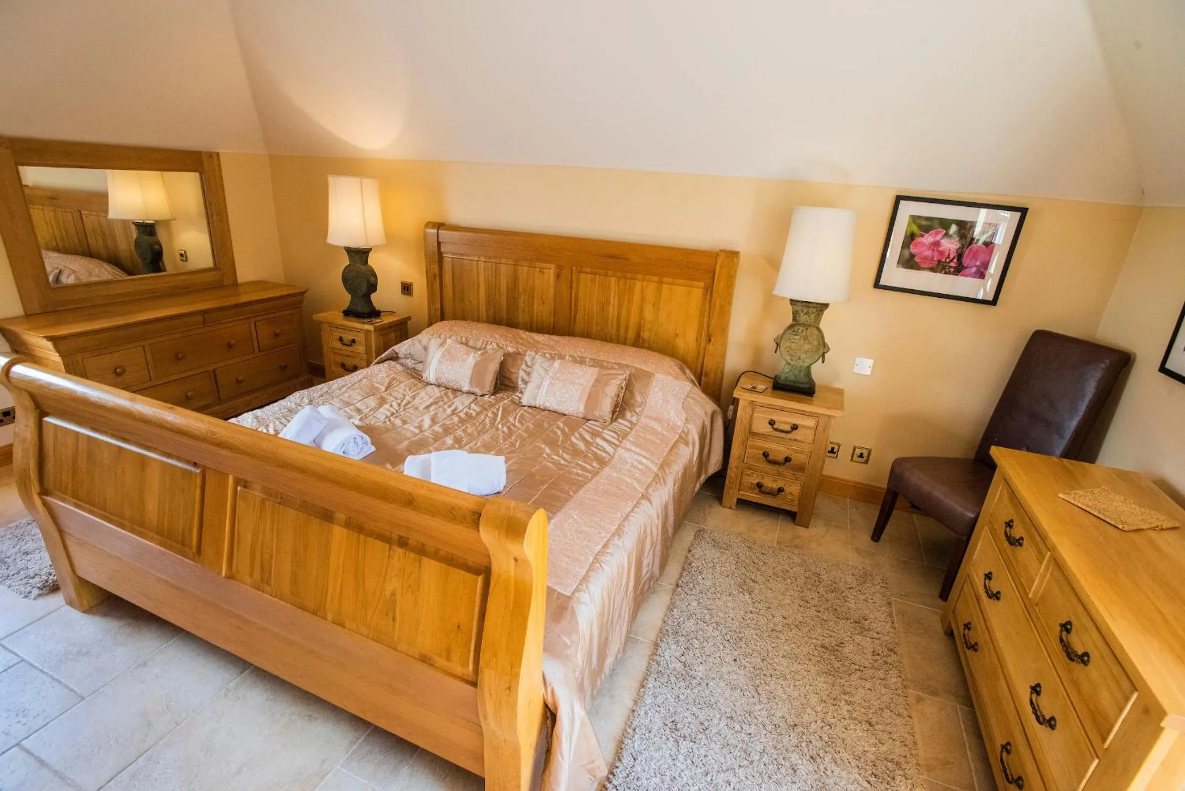 Bedroom, Bed in Errichel House and Cottages