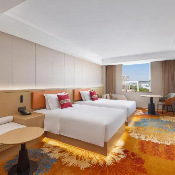 Bed in Ramada Plaza by Wyndham Ezhou Binjiang