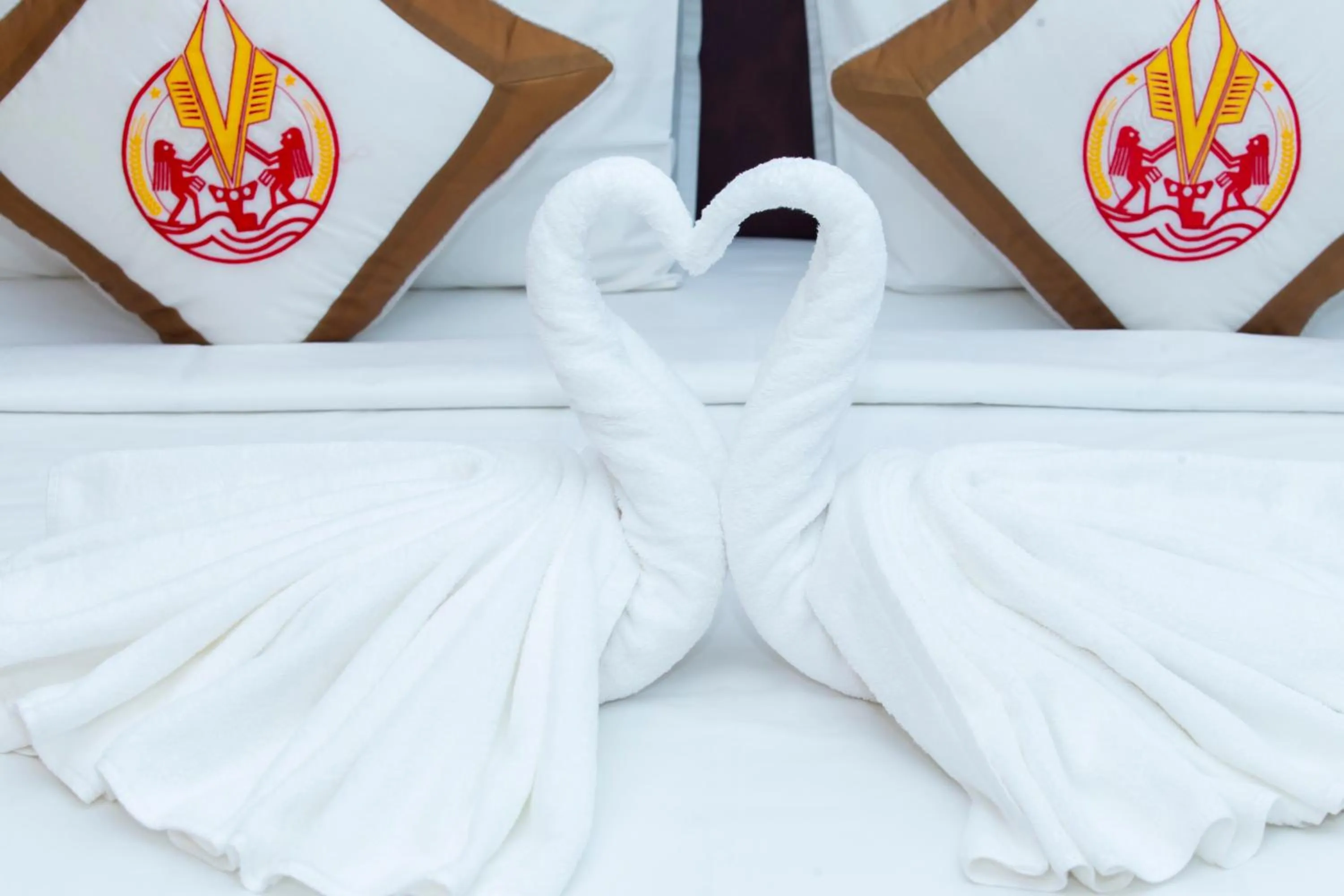 Bed in THE RICE HOTEL Nong Thon Dai Viet 131 Bui Vien