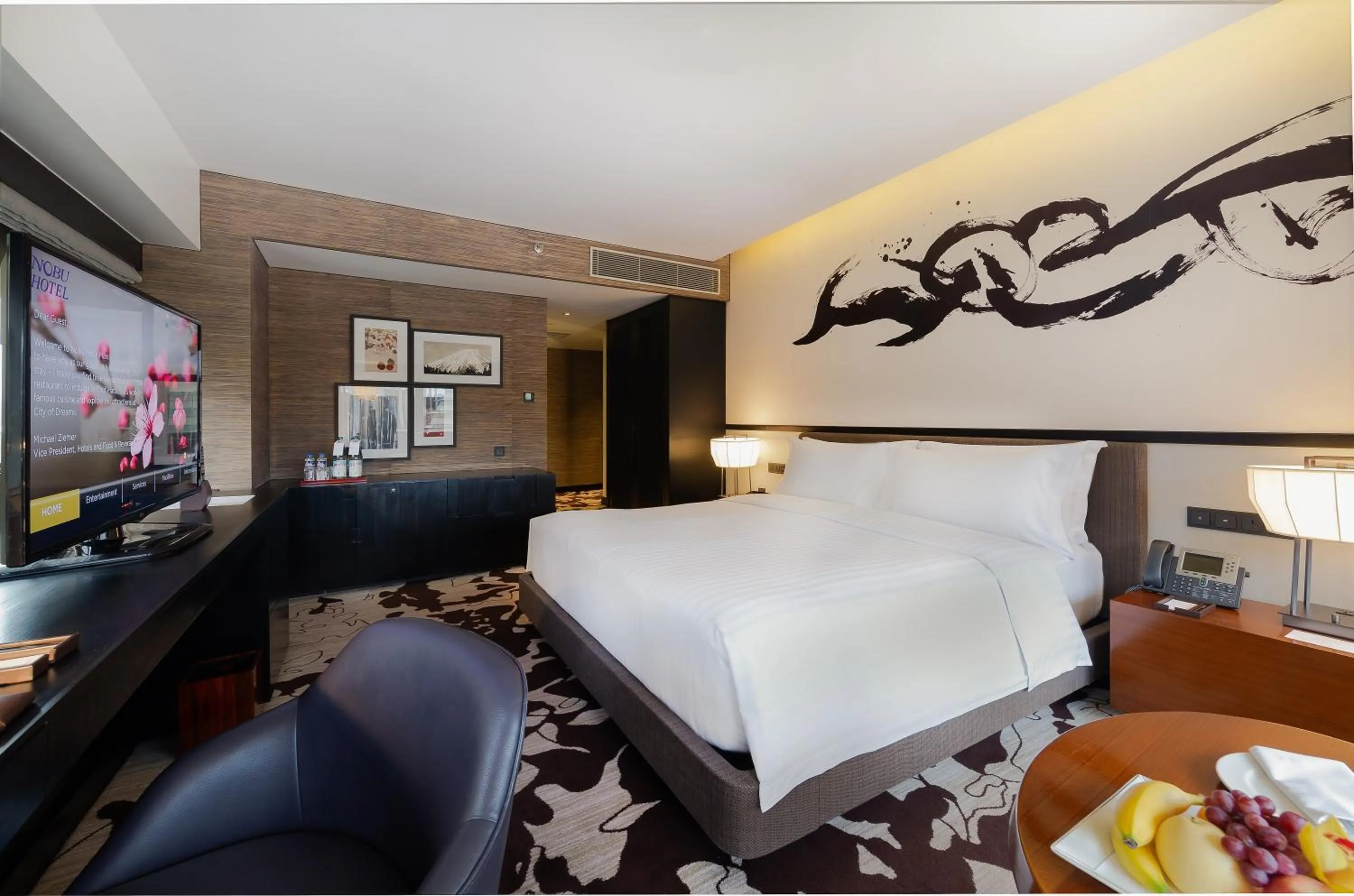 Bedroom, Bed in City of Dreams - Nobu Hotel Manila