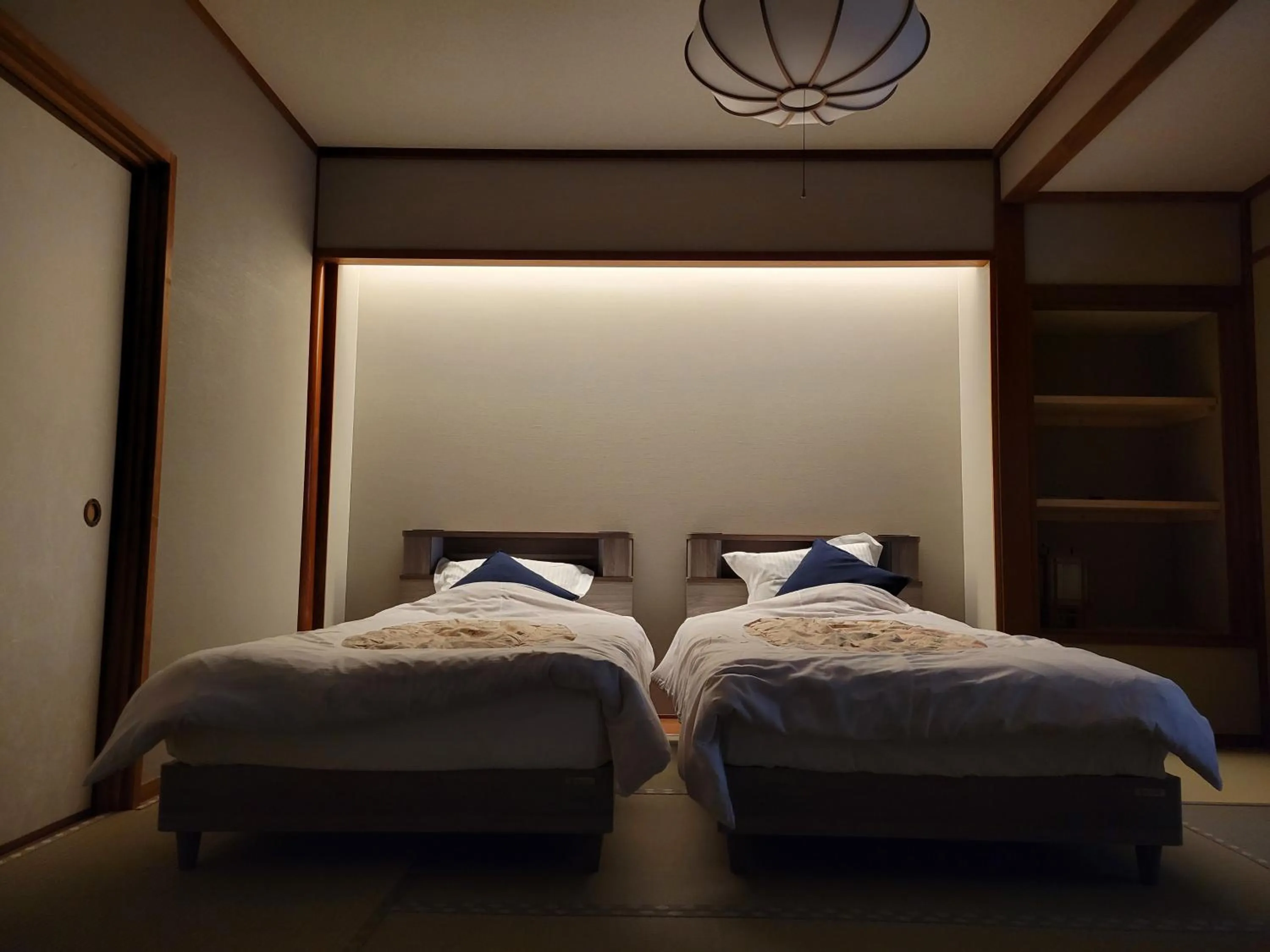 Bed in Tsukimotoya Ryokan