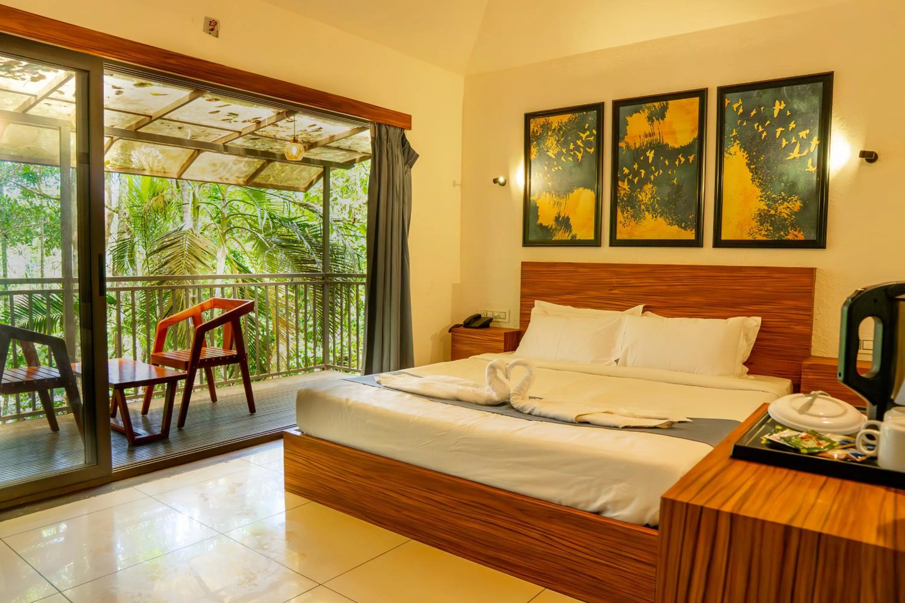 Balcony/Terrace, Bed in Wayanad Ranches Resorts