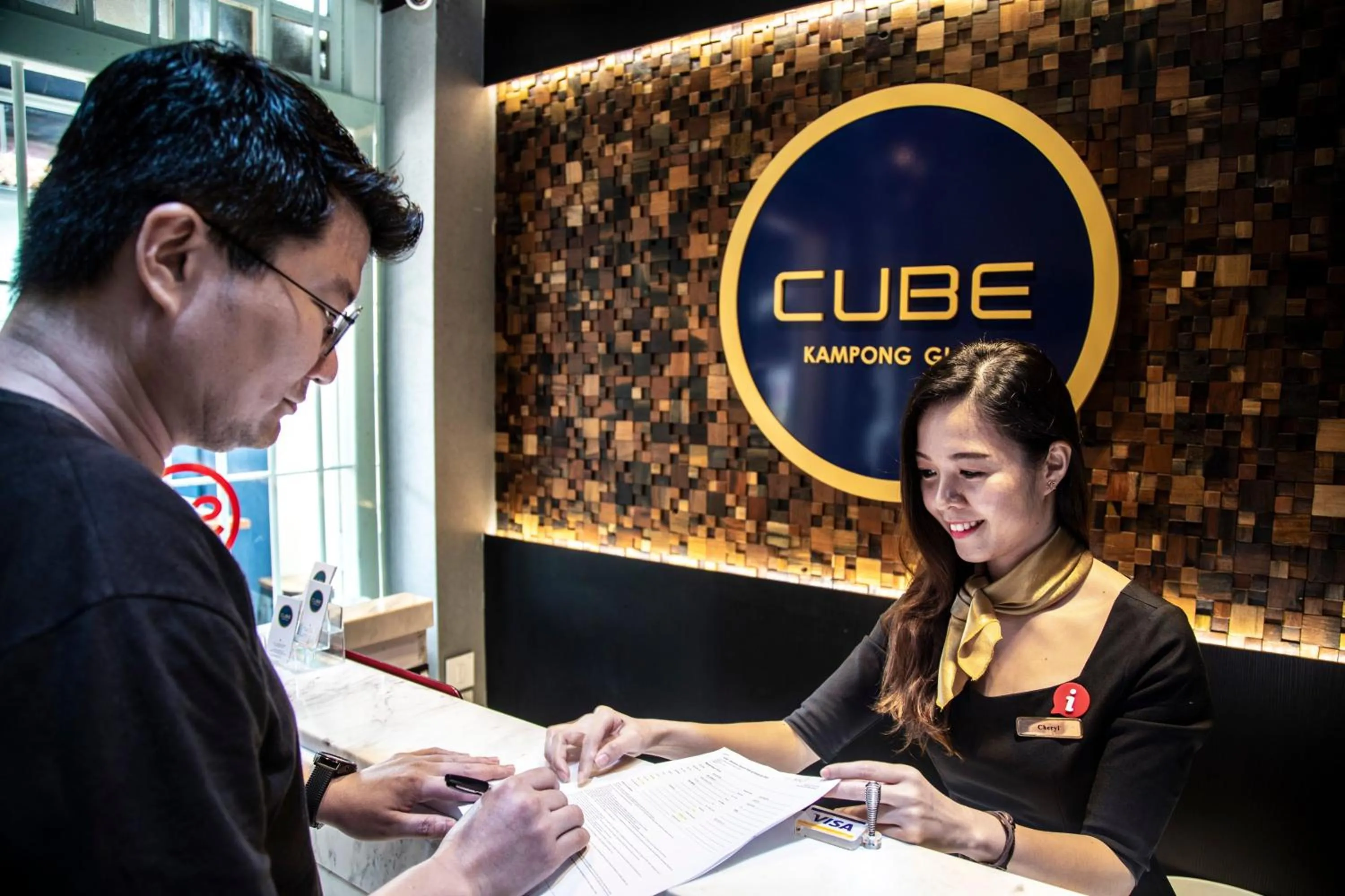 Lobby or reception in CUBE Boutique Capsule Hotel at Kampong Glam