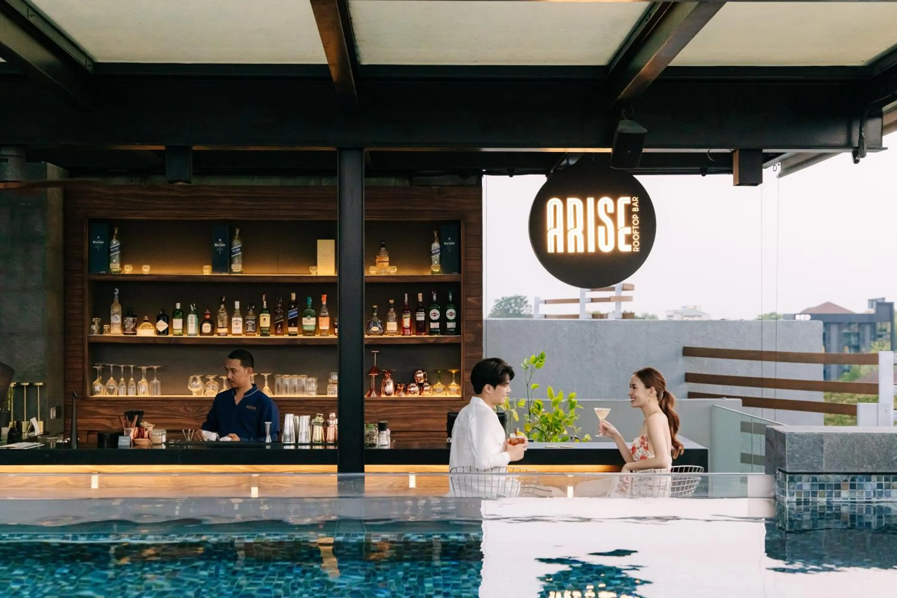 Lounge or bar in AMANOR Hotel Chiang Mai