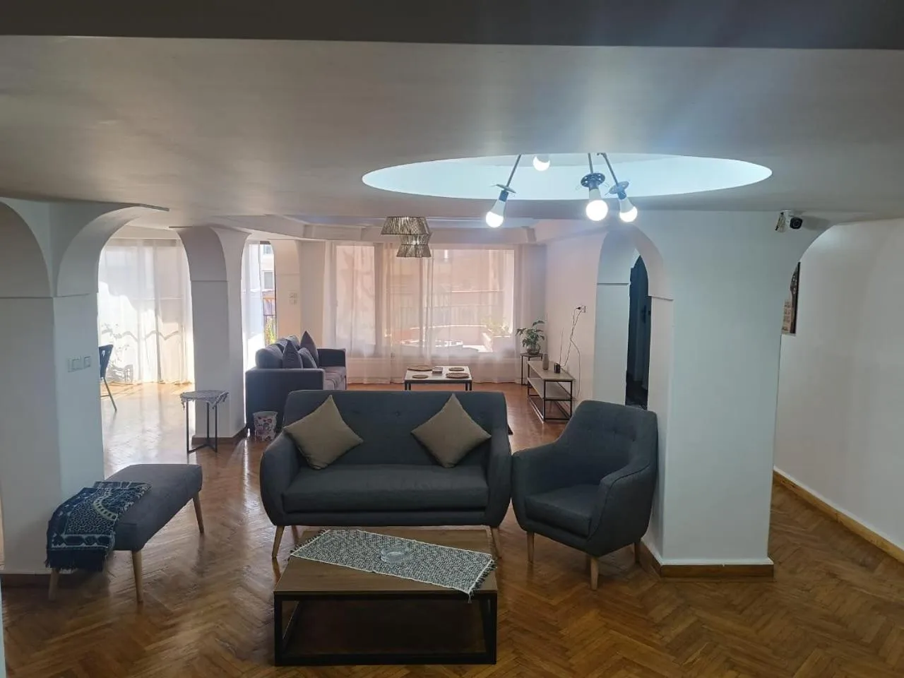 Seating area in Pyramids Nights Hostel