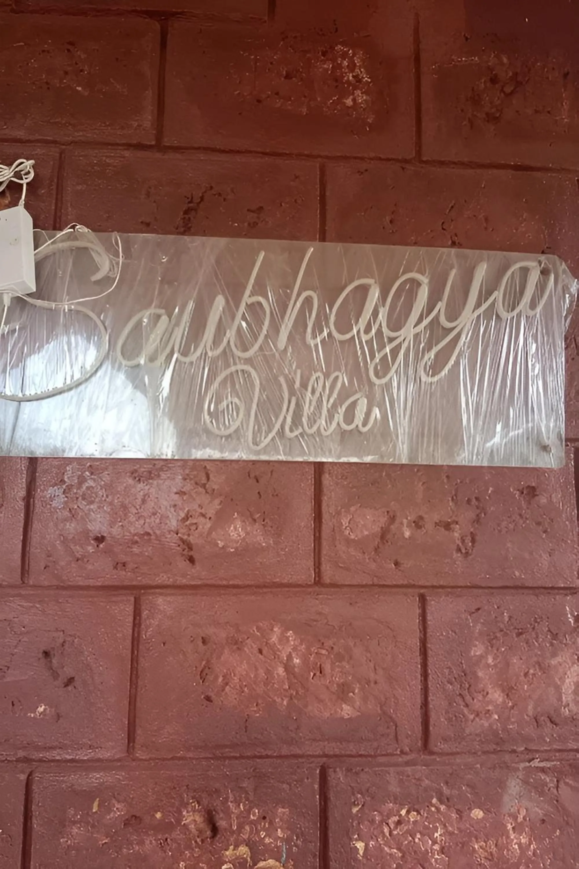 Text overlay in Saubhagya Villa