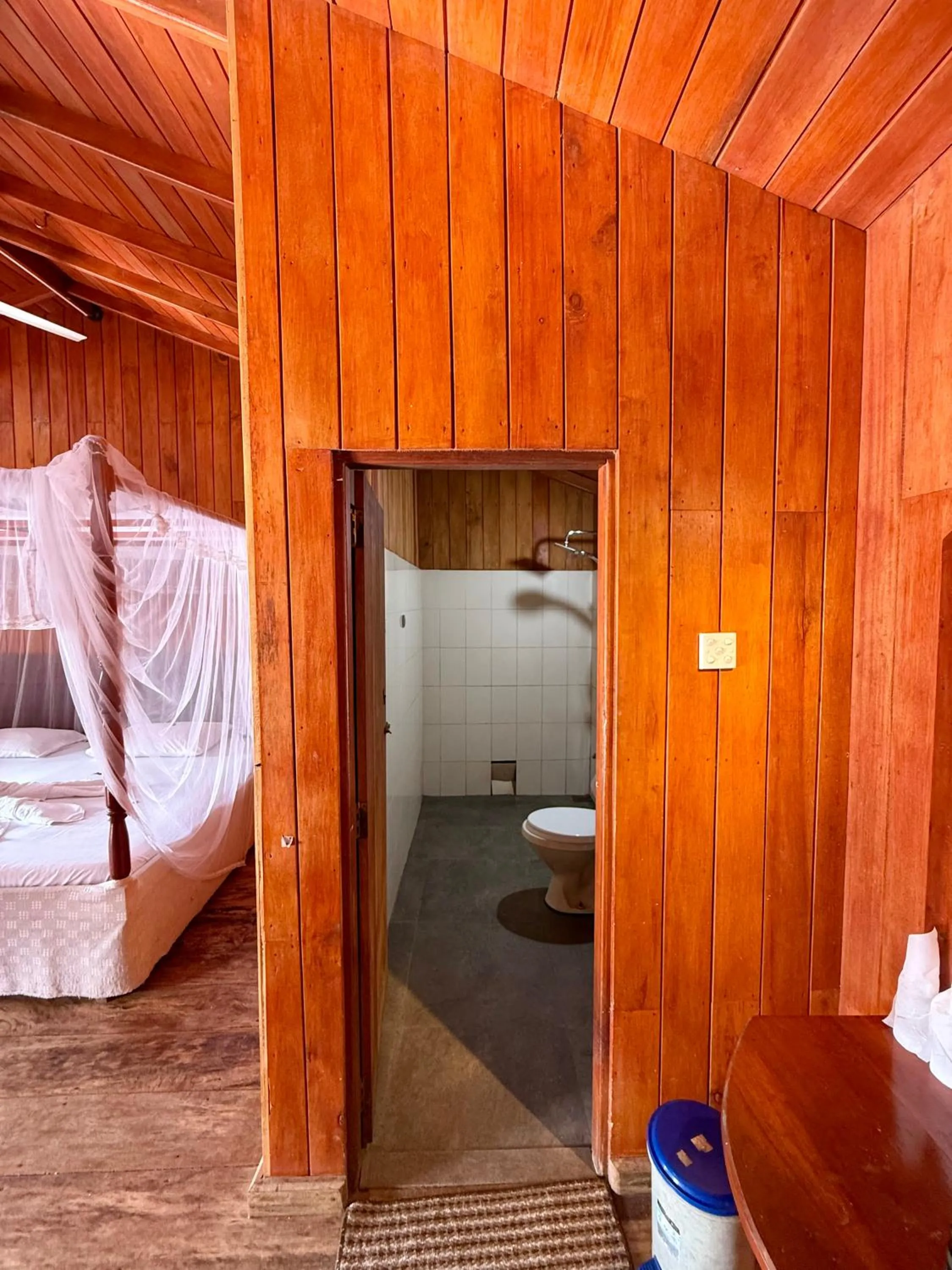 Bed in Shiny Lakeside Resort