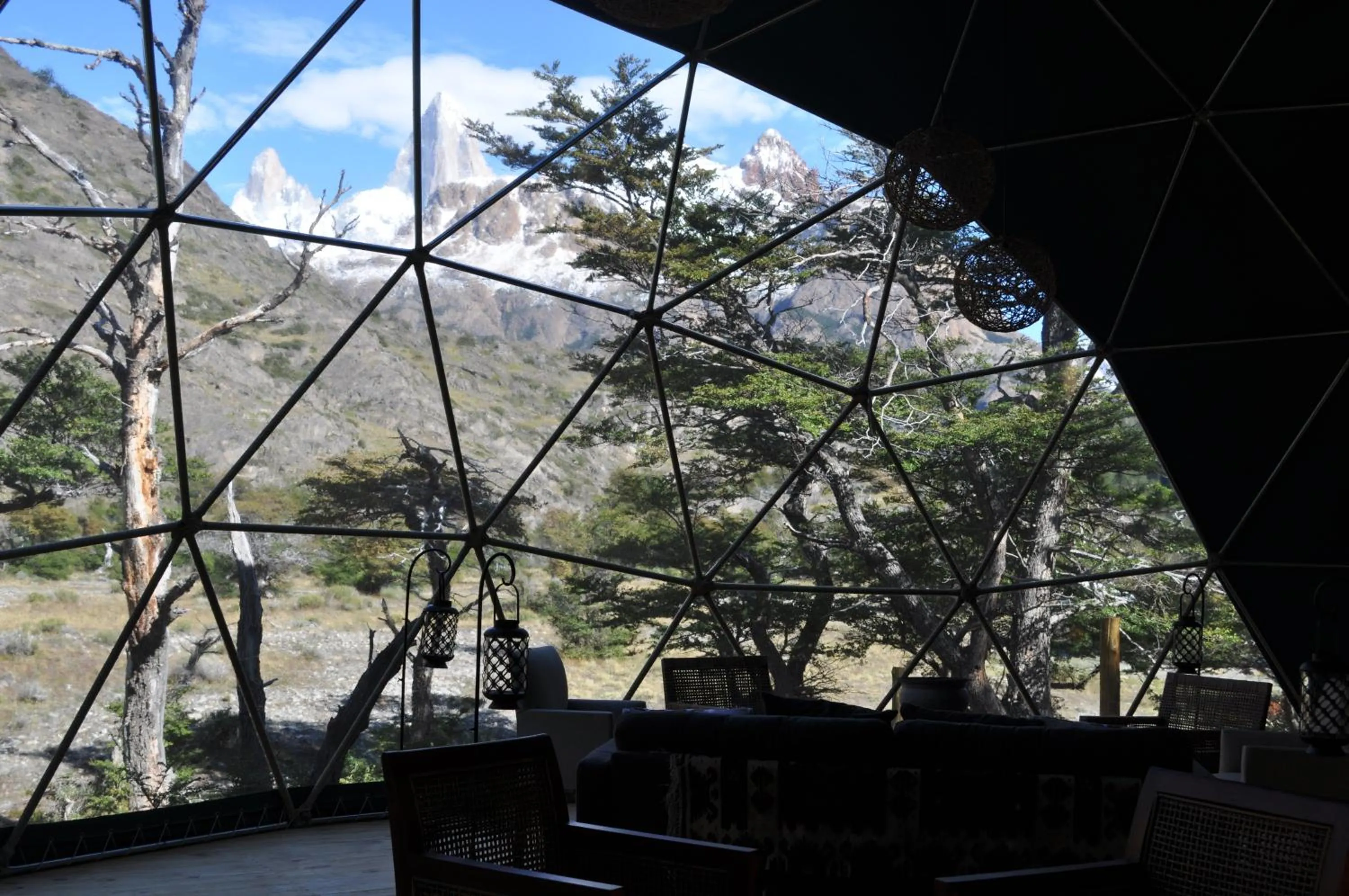 Communal lounge/ TV room in Patagonia Eco Domes