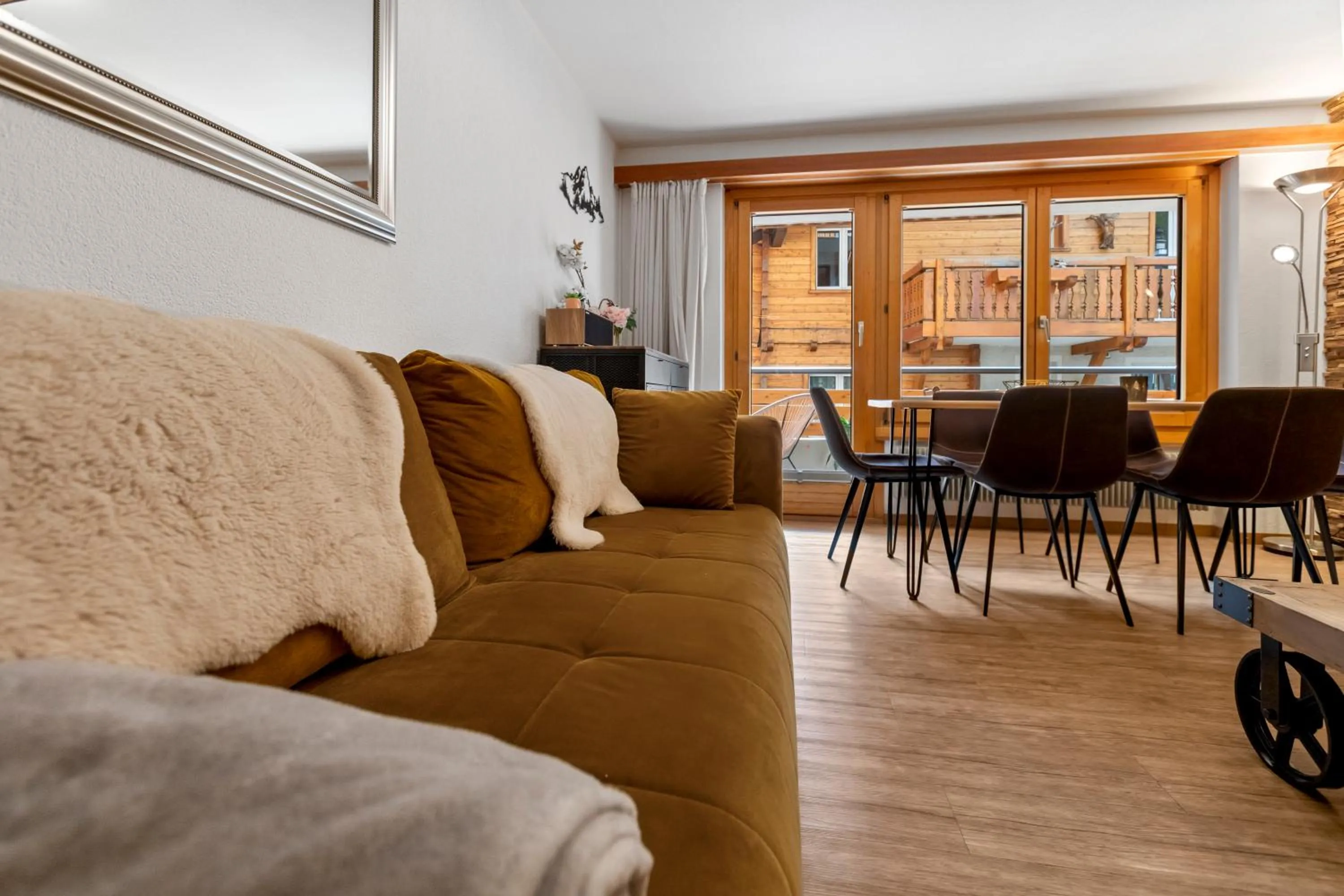 Living room in Centre de Saas-Fee - 2 chambres - balcon & patio