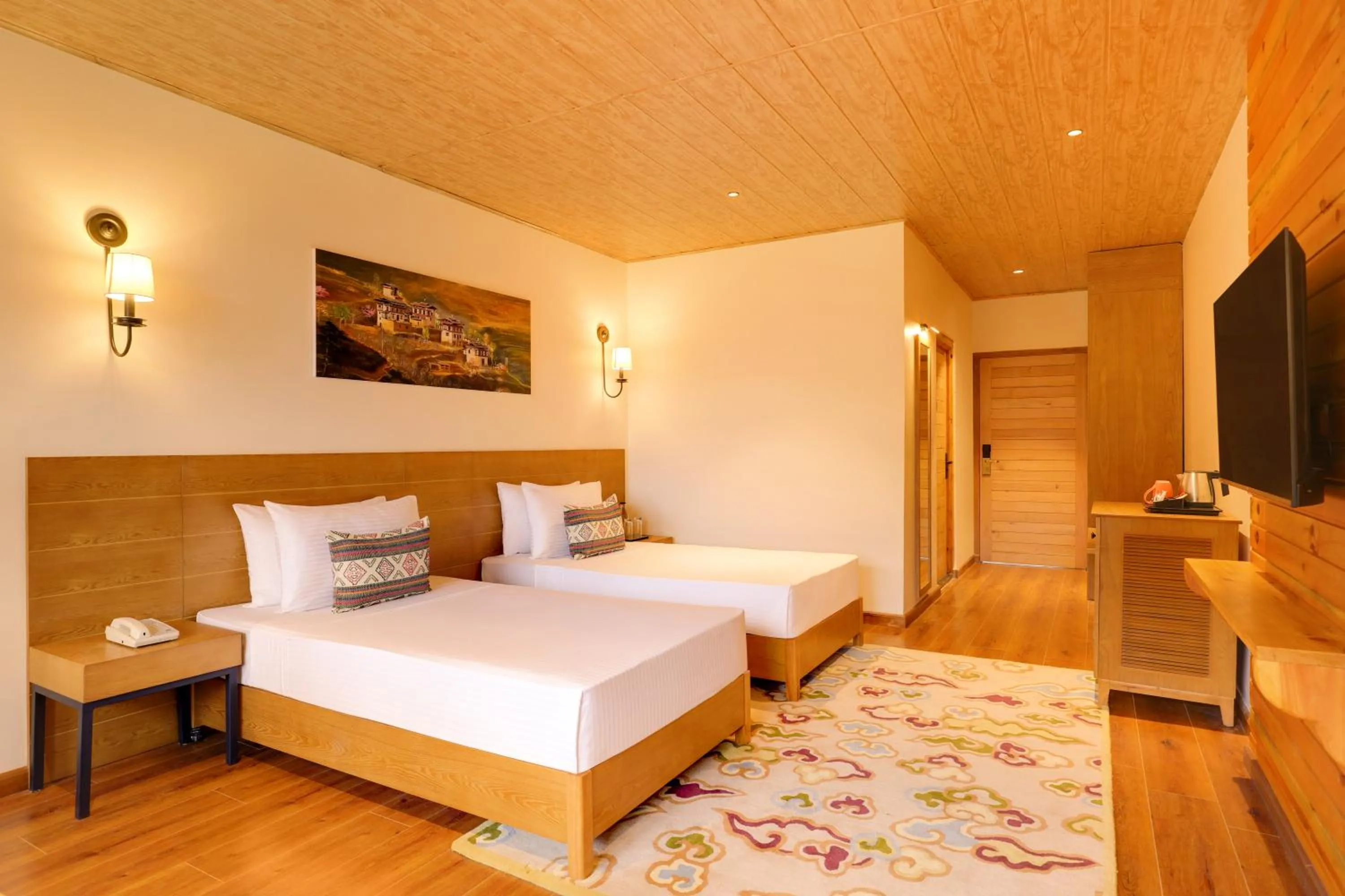 Bedroom, Bed in Lemon Tree Resort, Thimphu, Bhutan
