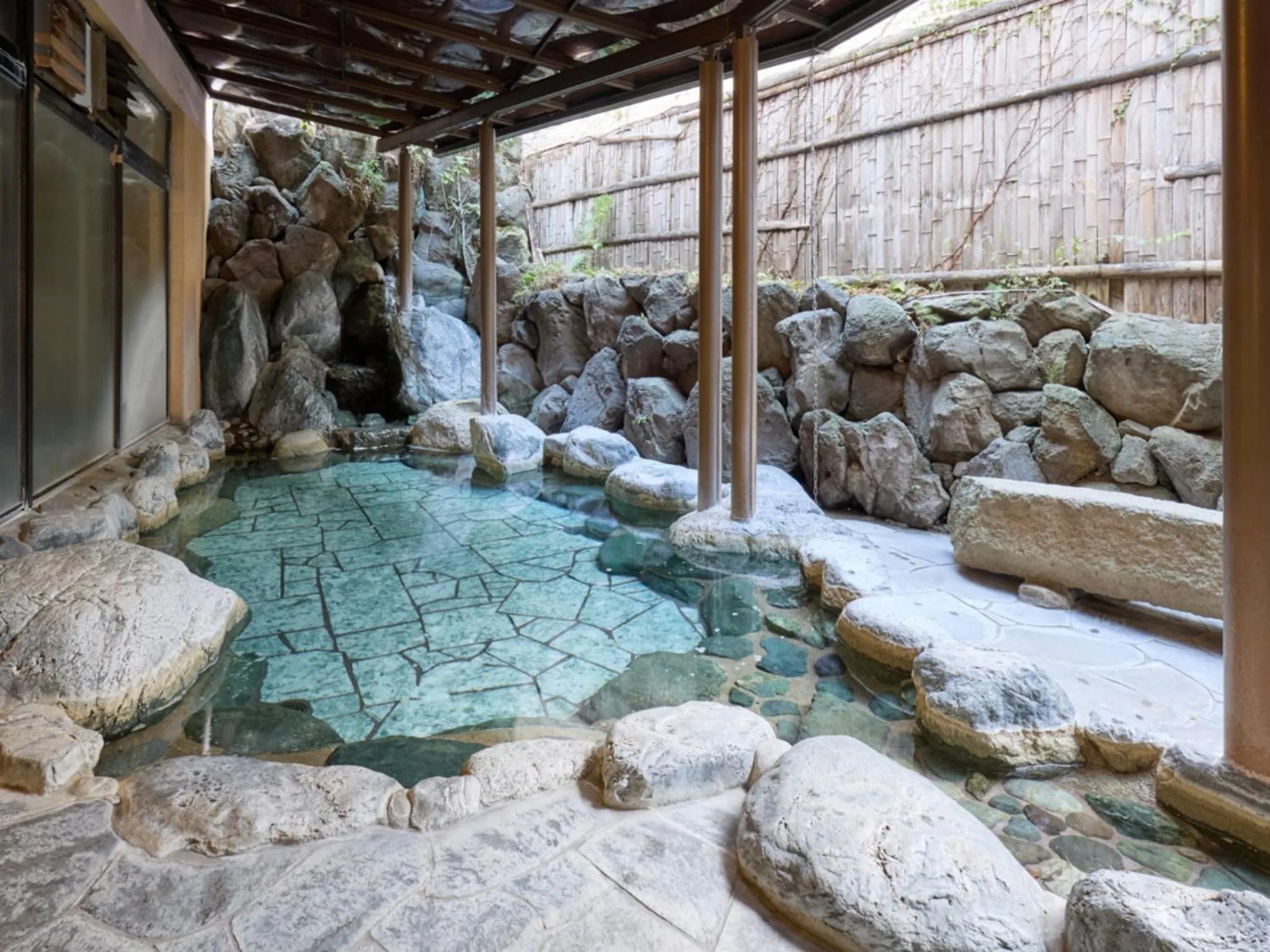 Open Air Bath in Shuzenji Onsen Hotel Takitei