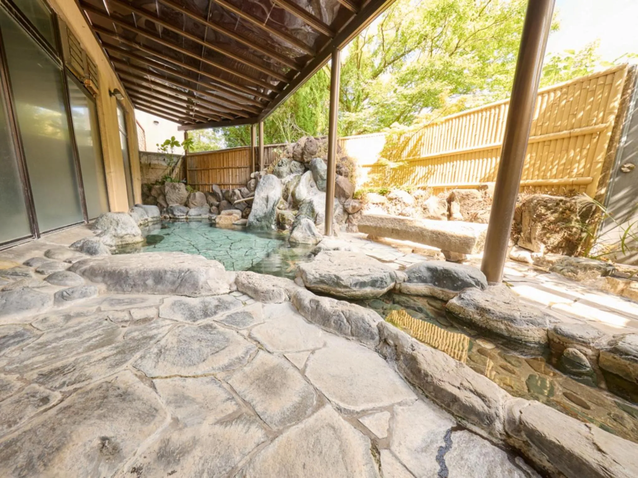 Open Air Bath in Shuzenji Onsen Hotel Takitei