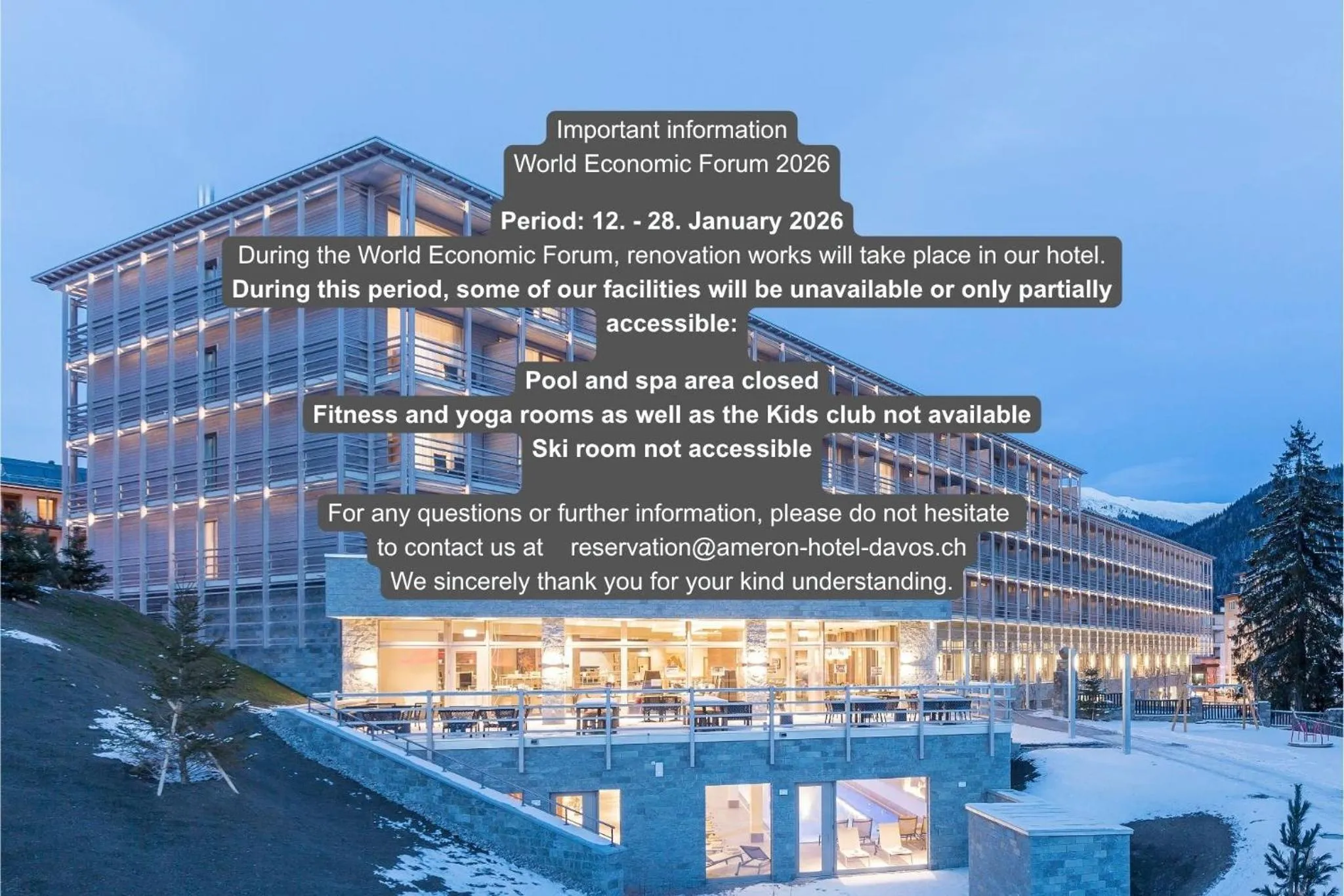 Property building in AMERON Davos Swiss Mountain Resort