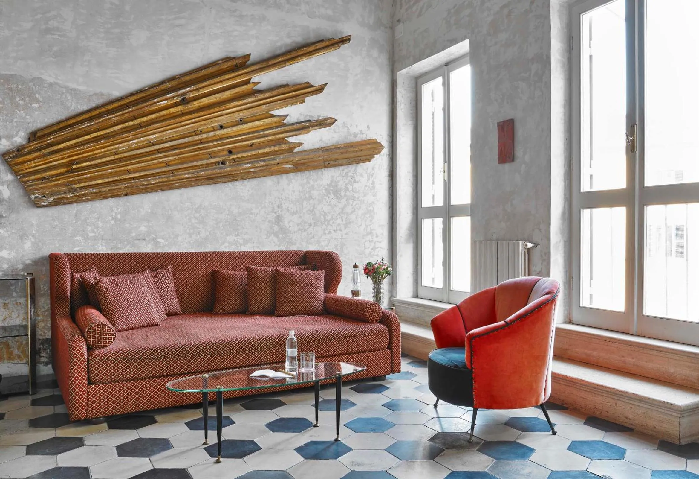 Living room in G-Rough, Rome, a Member of Design Hotels