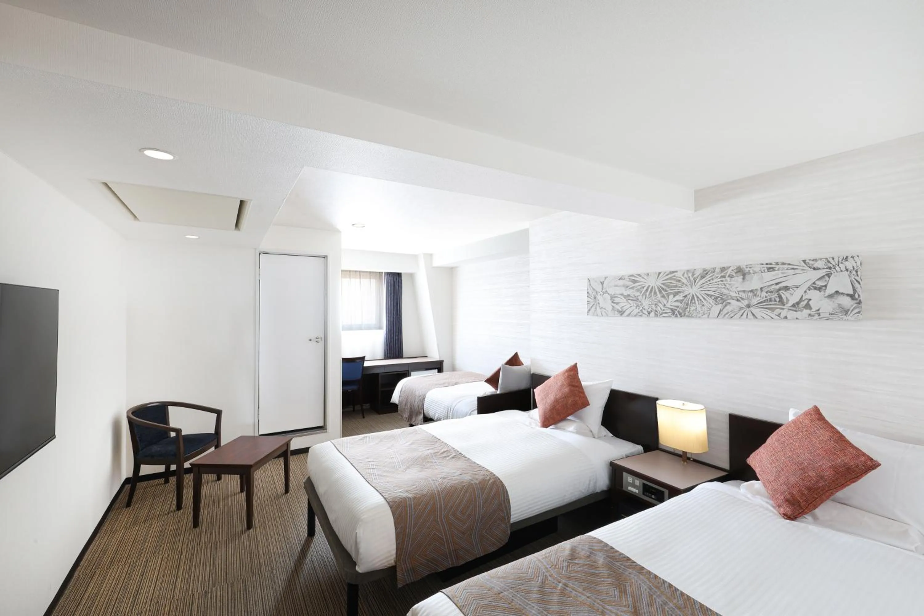 View (from property/room), Bed in ART HOTEL Miyazaki Sky Tower