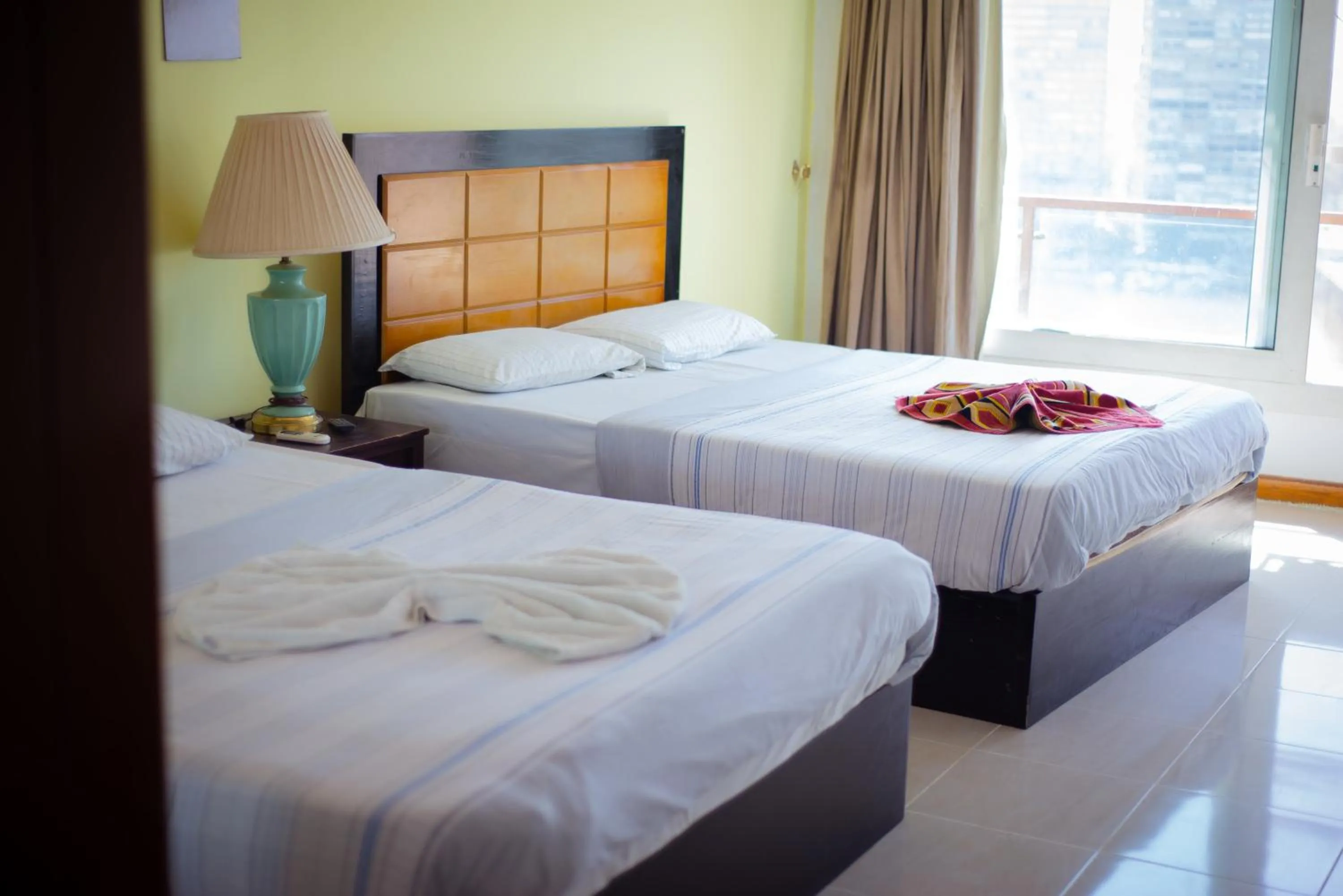 Bed in Nile sky hotel and suites