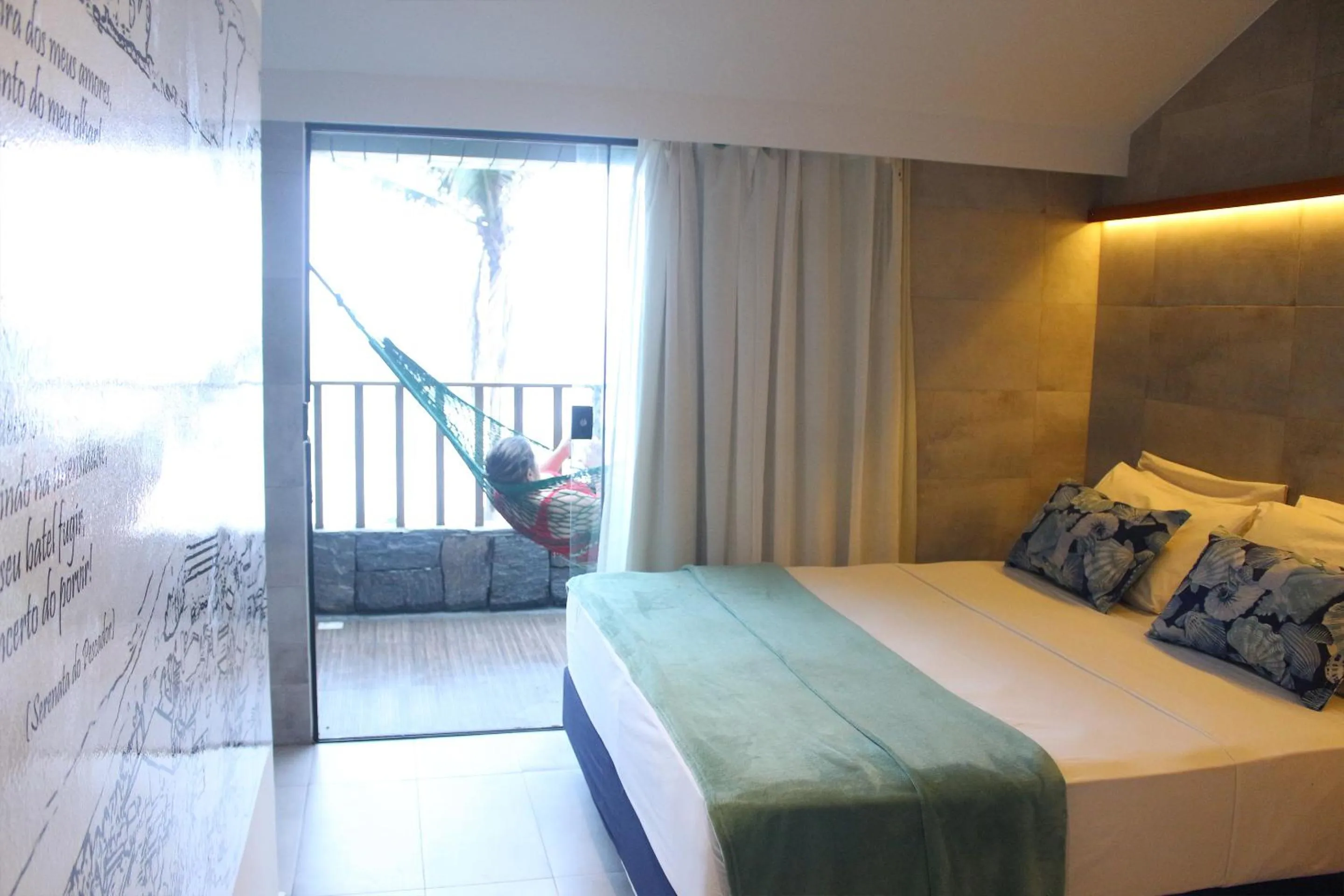 View (from property/room), Bed in GoldMen Vila do Mar Natal