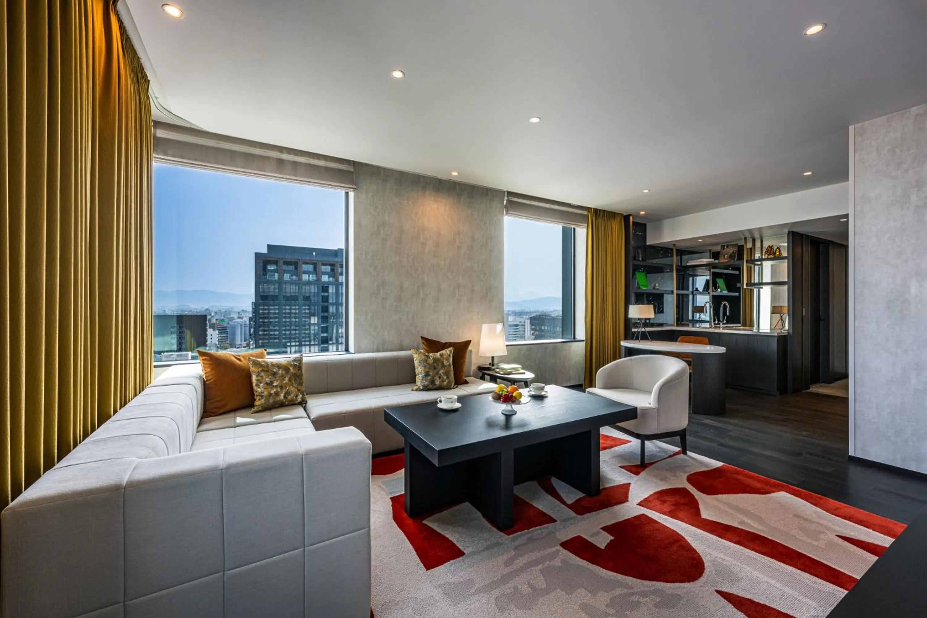 Living room in The Gate Hotel Fukuoka by Hulic