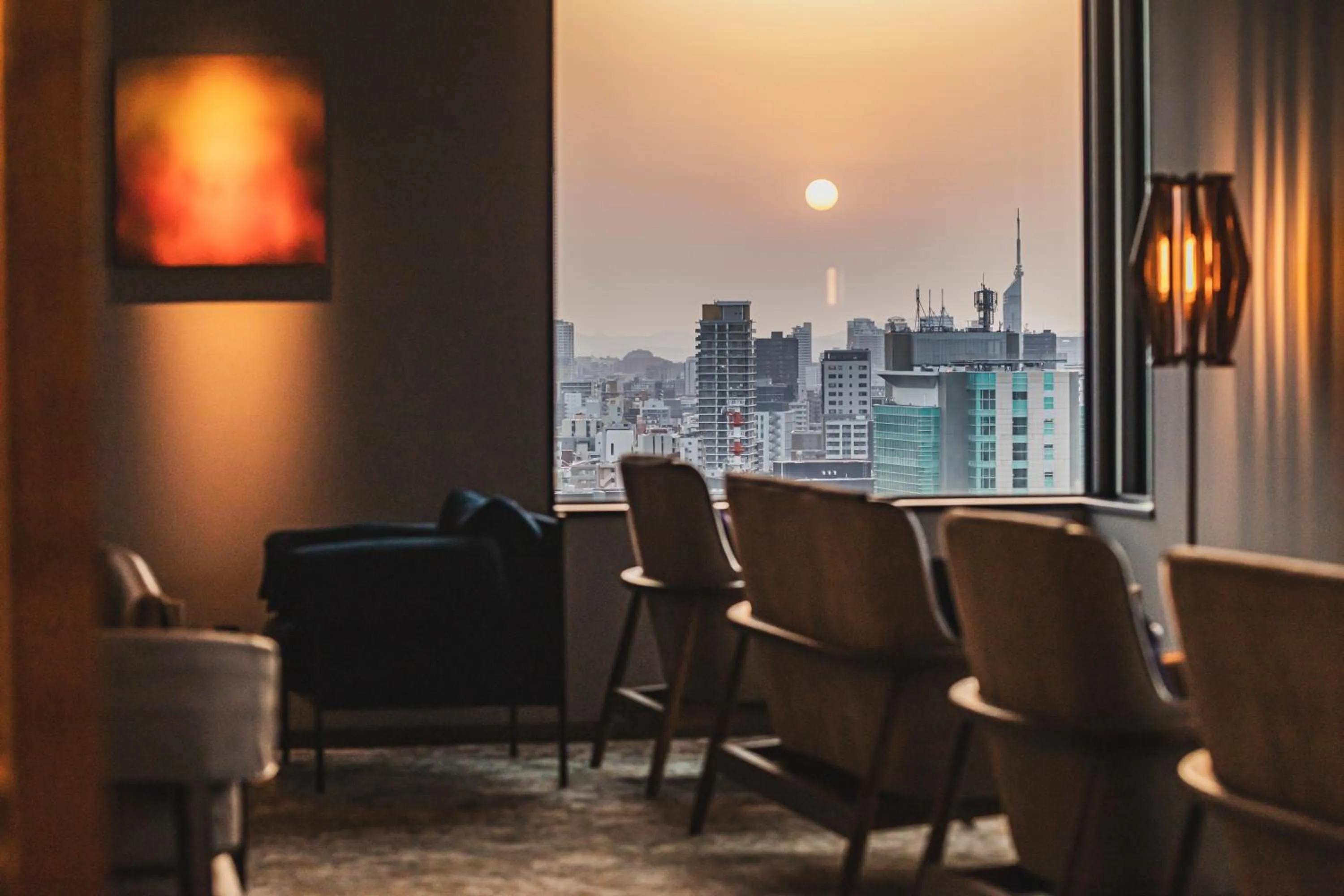 Lounge or bar in The Gate Hotel Fukuoka by Hulic