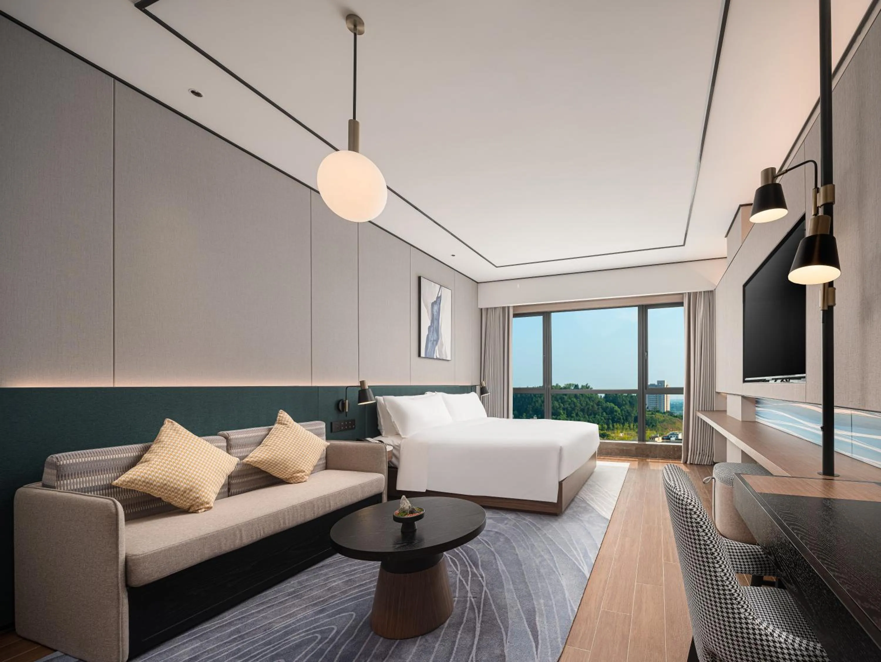 Mountain view, Bed in Hilton Garden Inn Anqing Susong