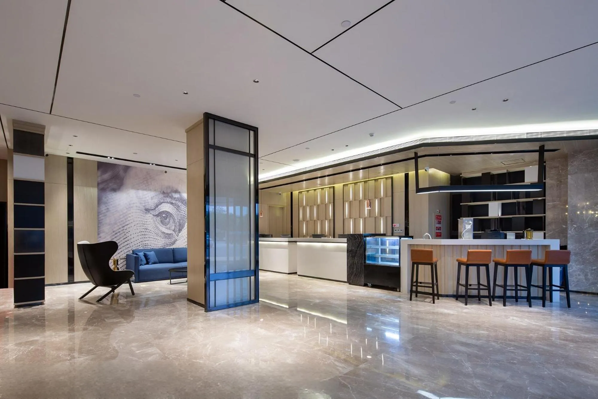 Seating area in Echarm Hotel Changsha Huangxing Avenue Airport Store