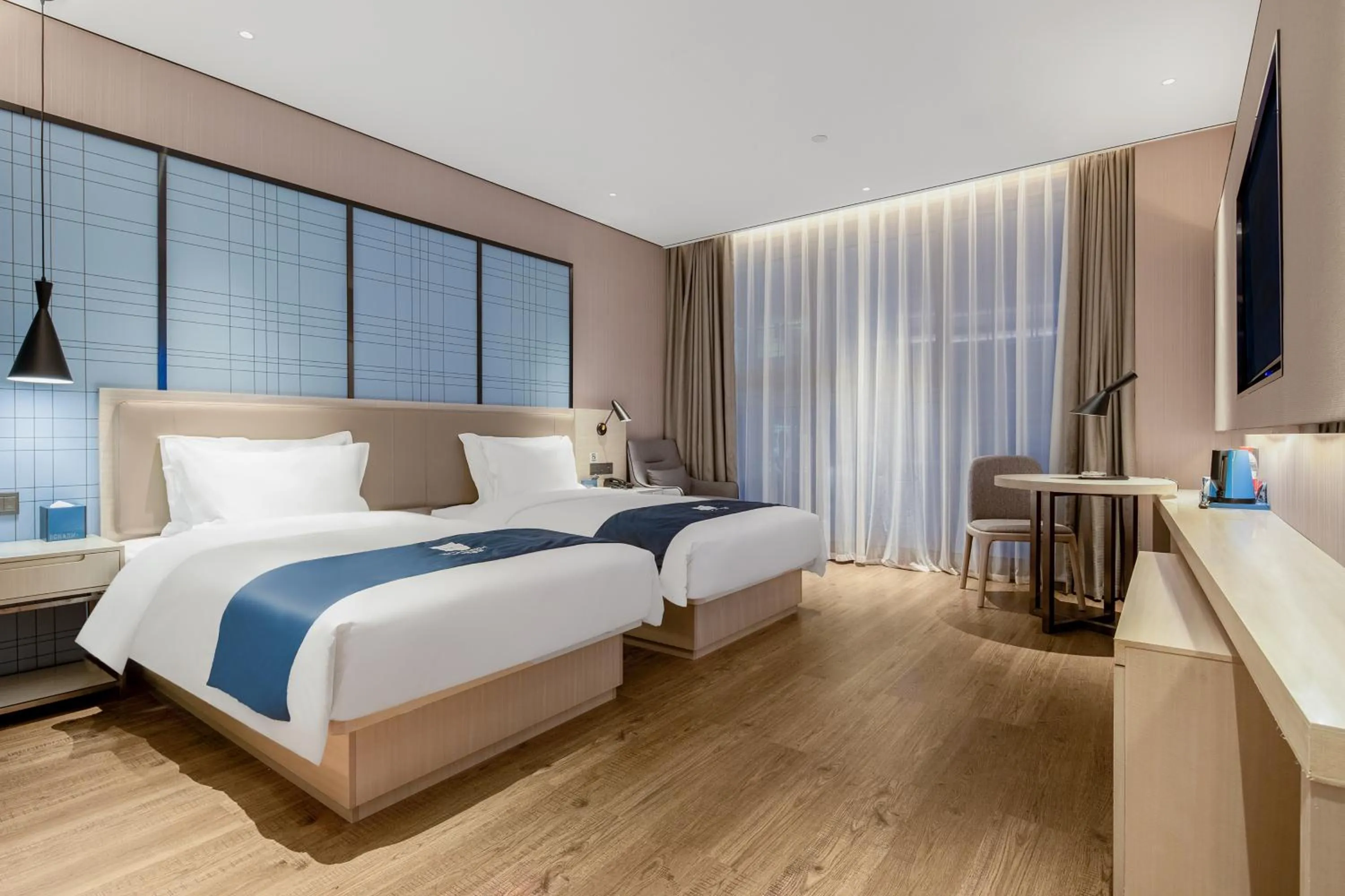 Bed in Echarm Hotel Changsha Provincial Government Desiqin Branch