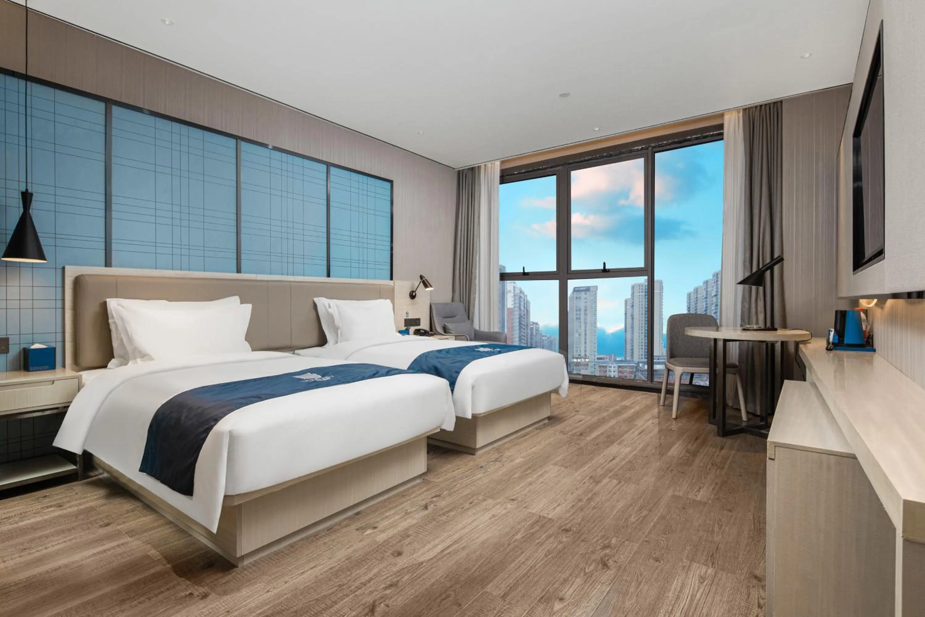 Bed in Echarm Hotel Changsha Provincial Government Desiqin Branch