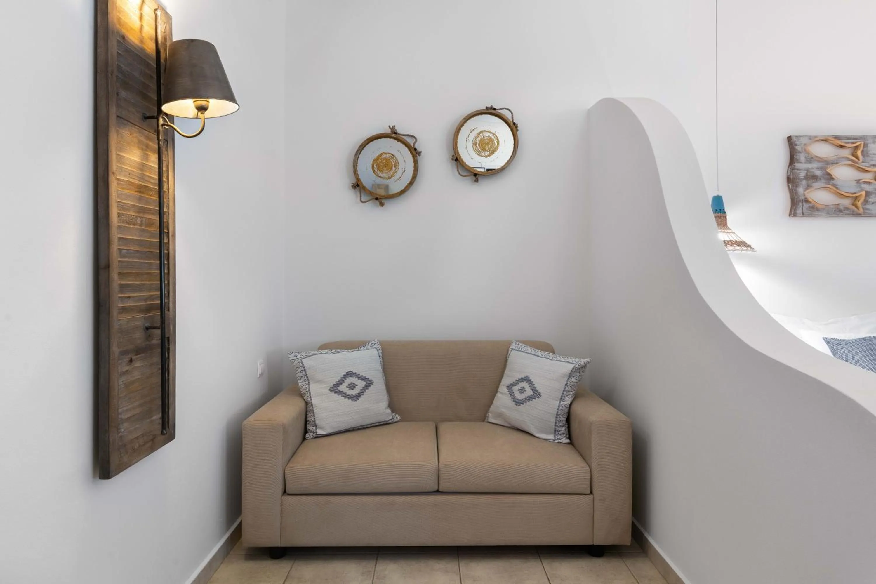 Decorative detail in 'Lindian Myth' Sea View Studios