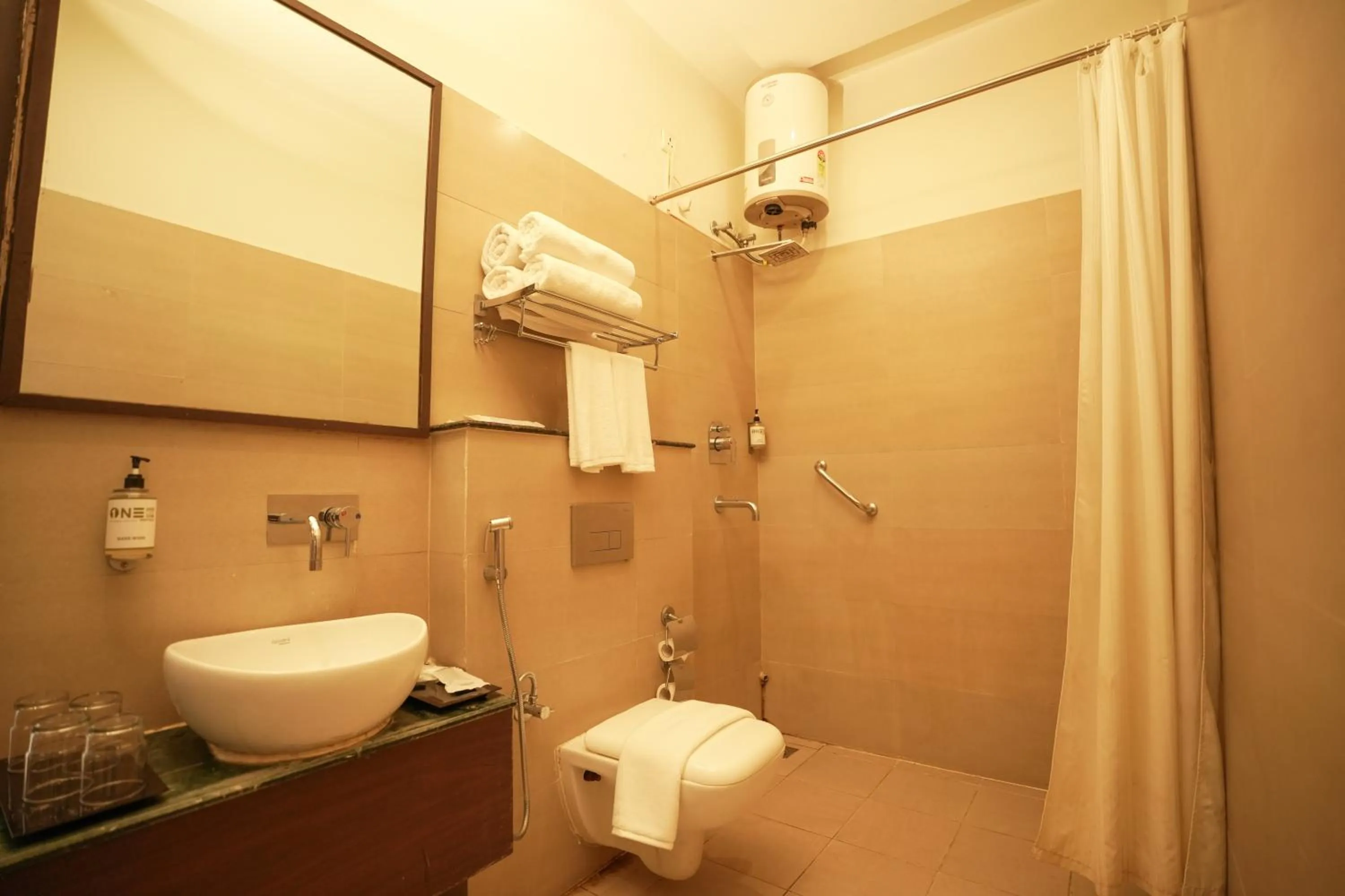 Shower in One Earth City Heart Rishikesh