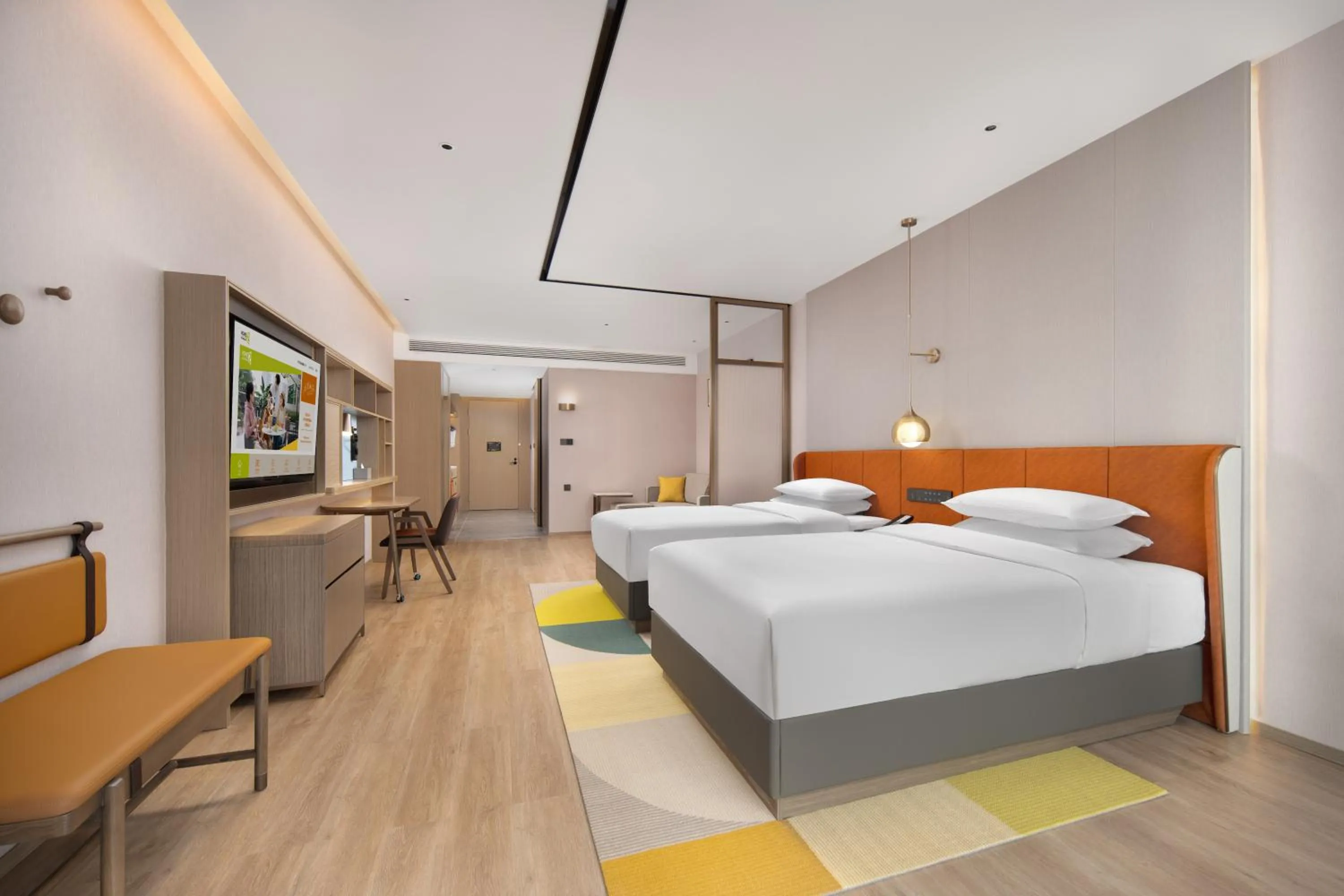 Bed in Home2 Suite by Hilton Hengyang Zhenxiang