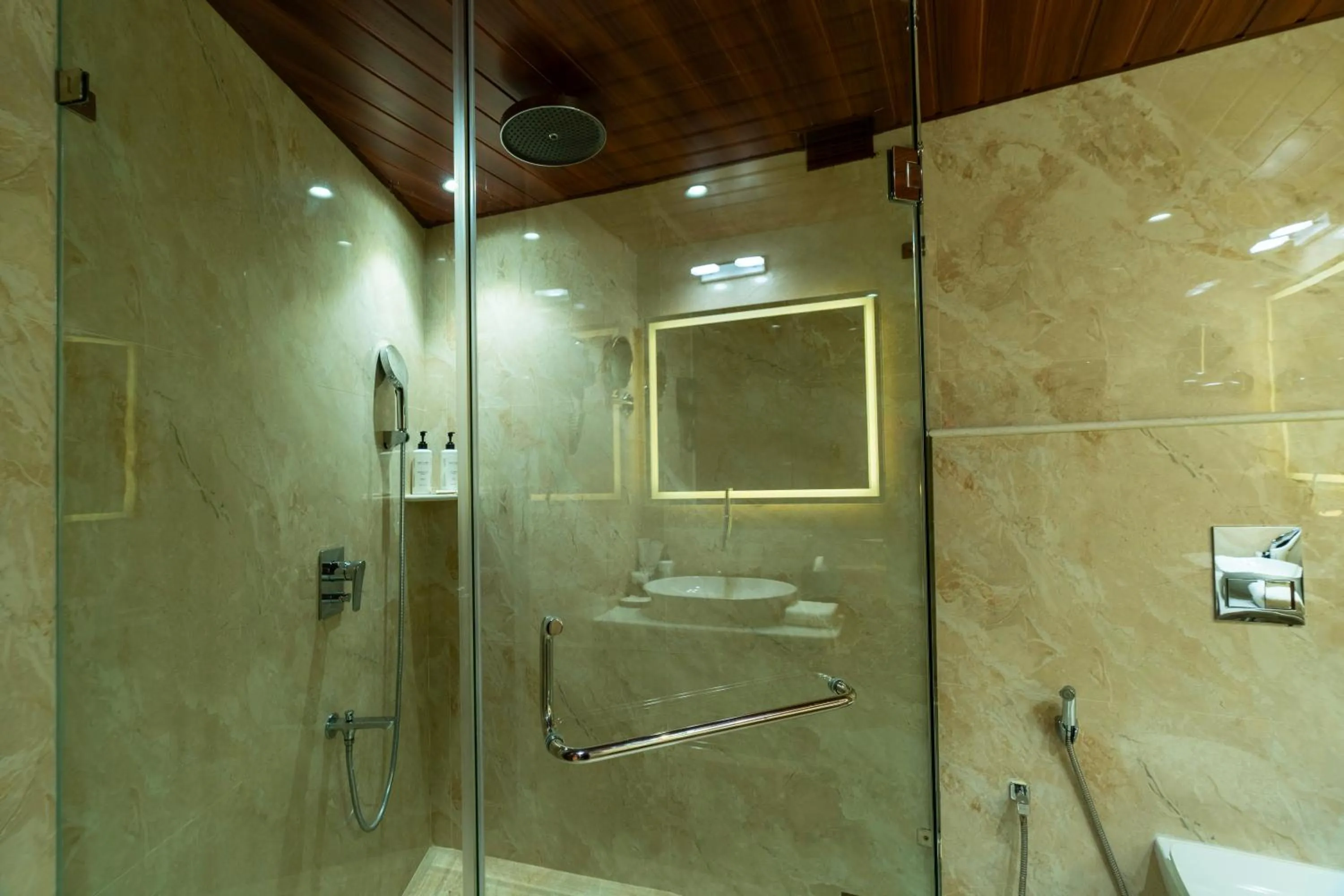Shower in Clarks Inn Suites Hyderabad Airport