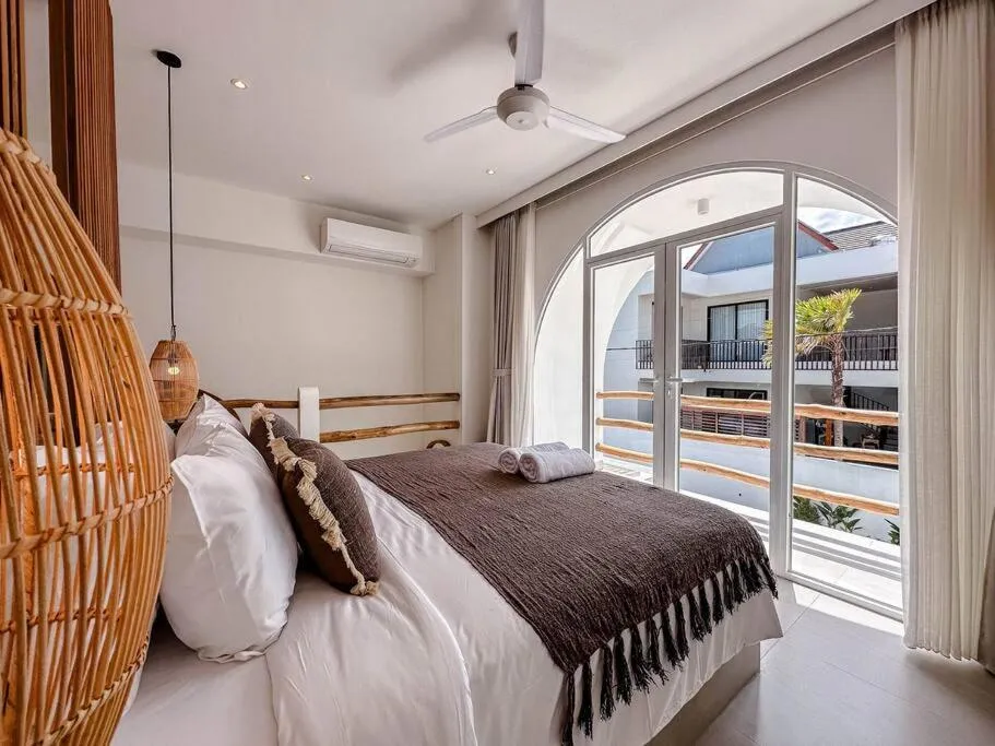 Bed in Las Casas Canggu Minimalist Studio with Pool