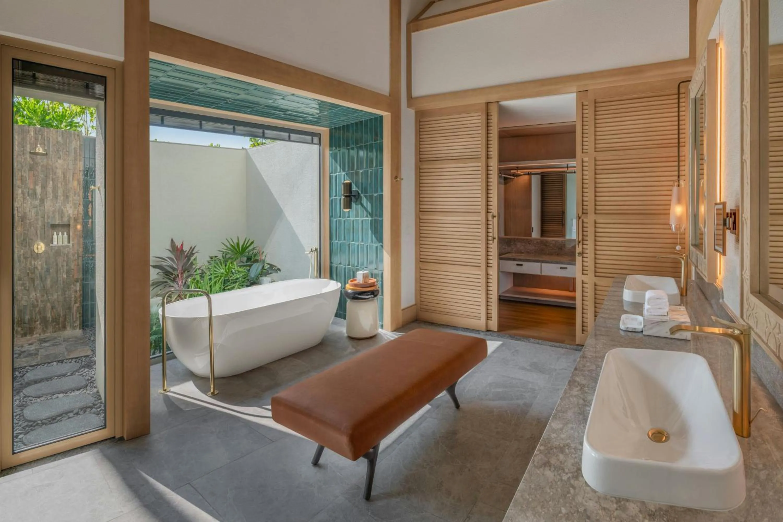 Bathroom, Bed in JW Marriott Maldives Kaafu Atoll Island Resort