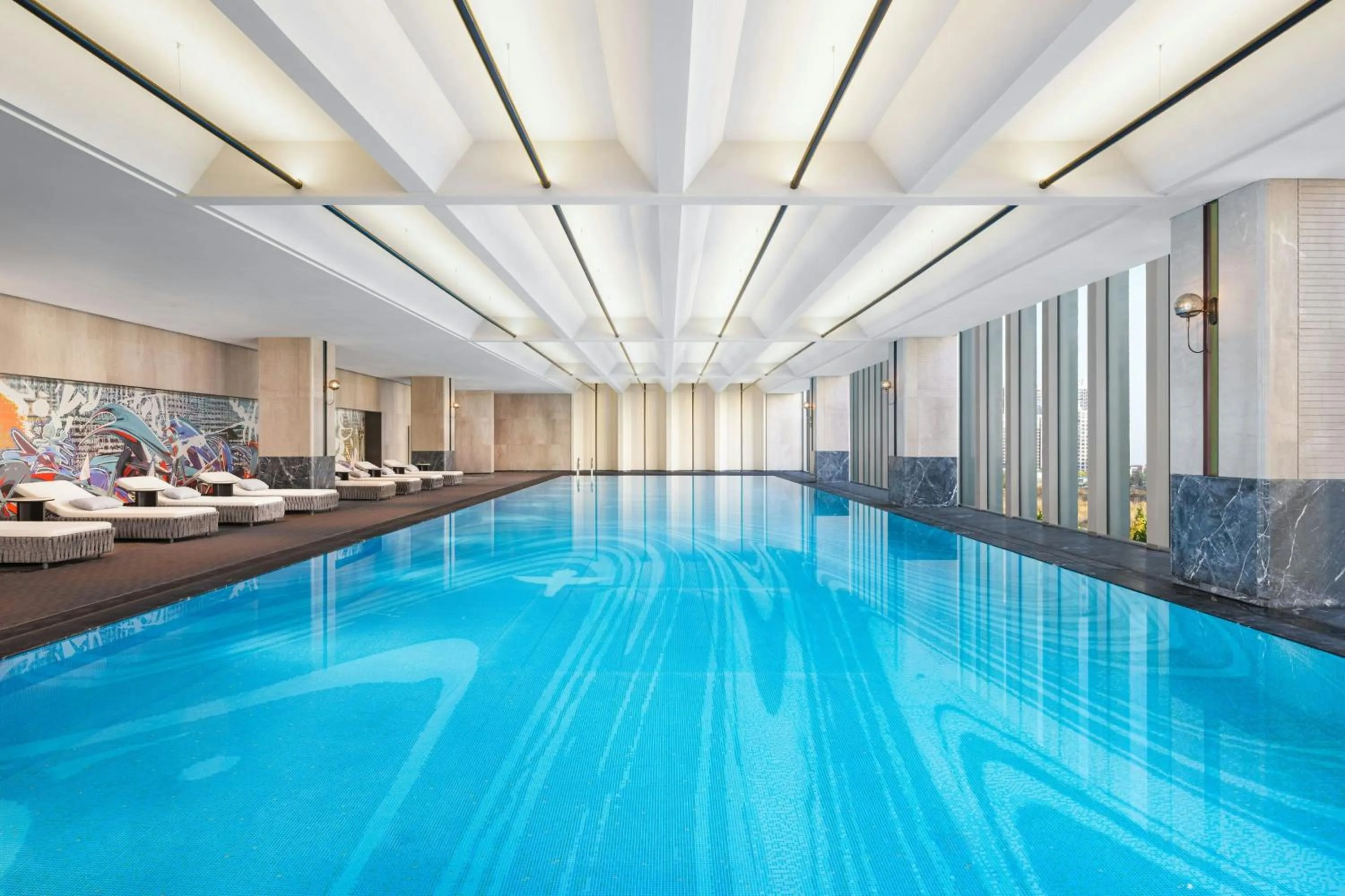 Swimming pool in Renaissance Qingdao Hotel
