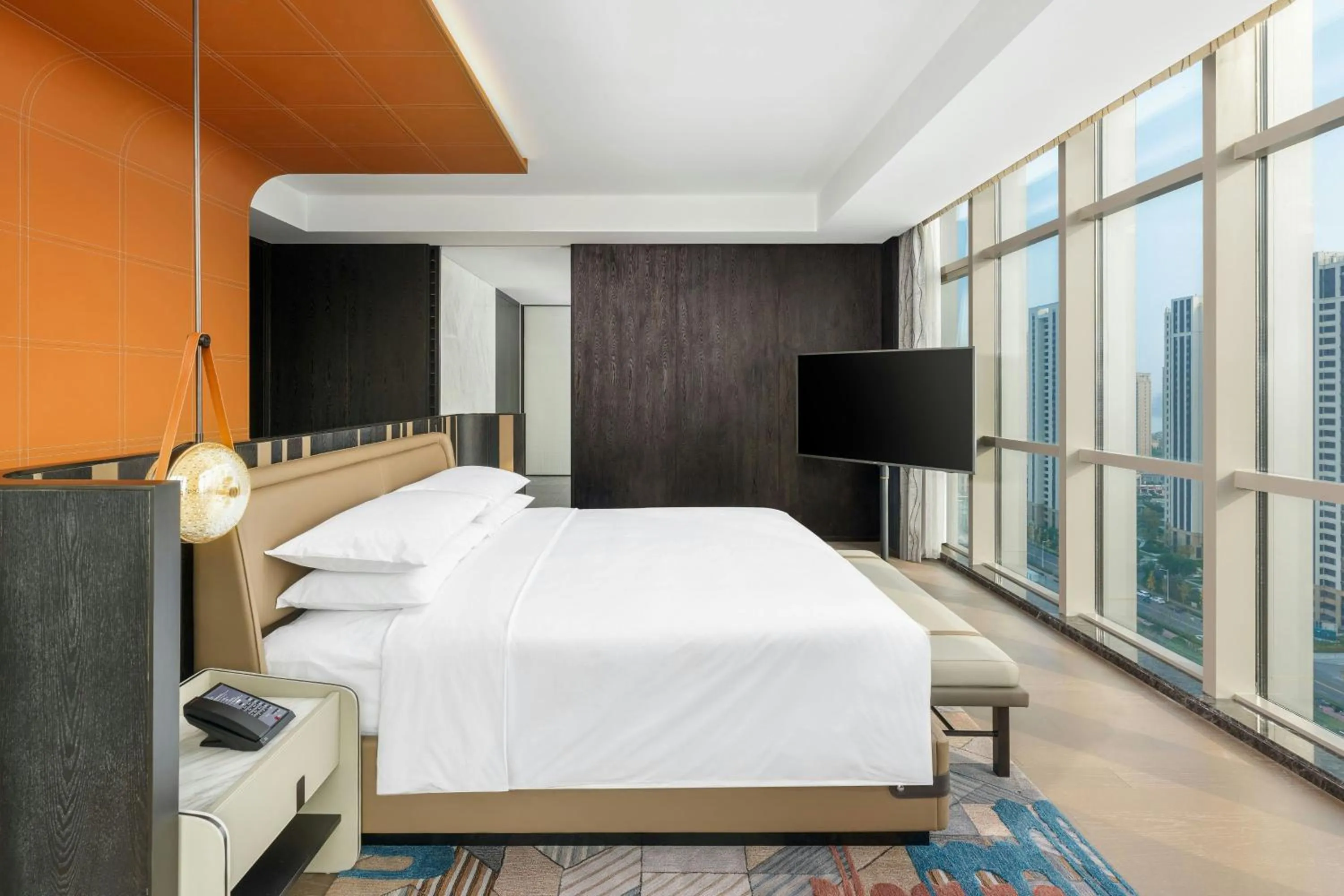 Bedroom, Bed in Renaissance Qingdao Hotel