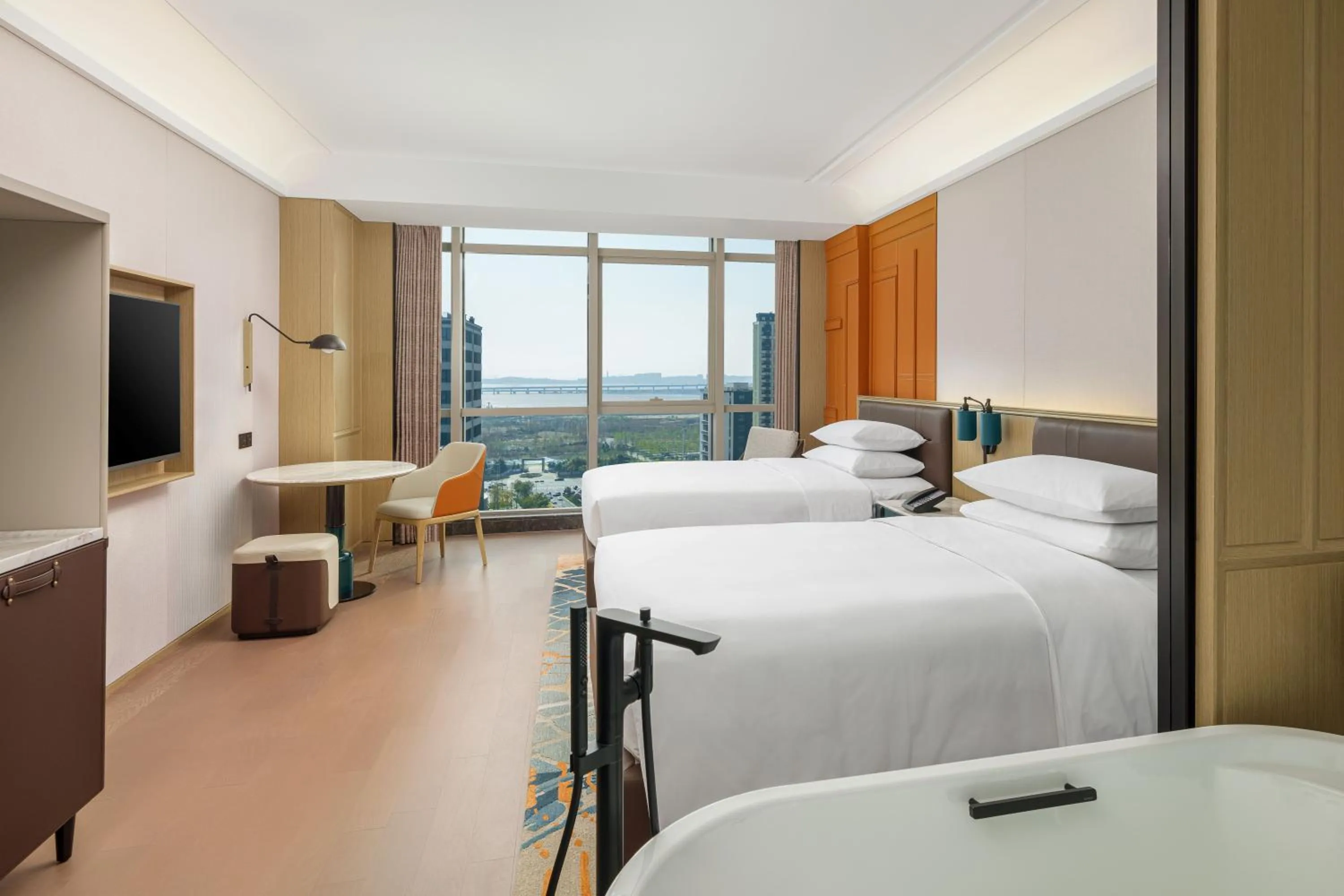 Bedroom, Bed in Renaissance Qingdao Hotel