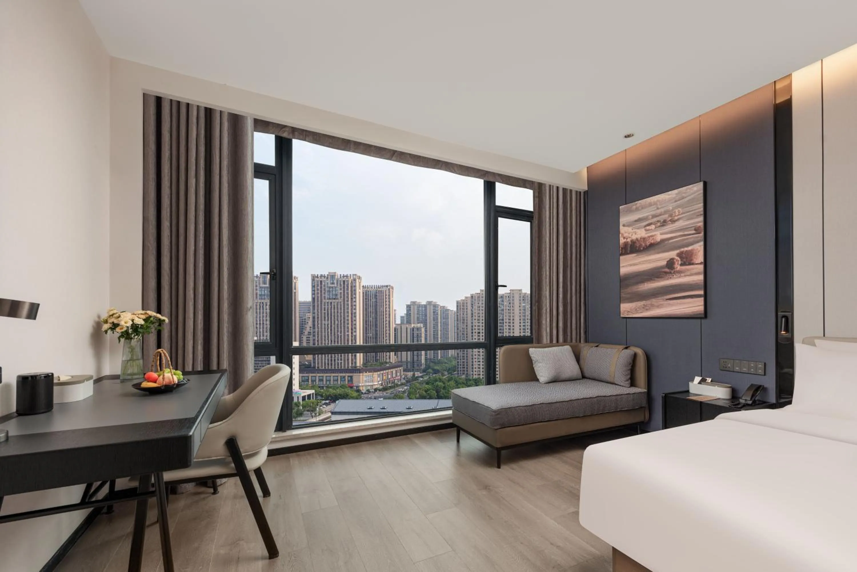 Seating area, Bed in Atour Hotel Hangzhou Xiaoshan Kaiyuan Plaza