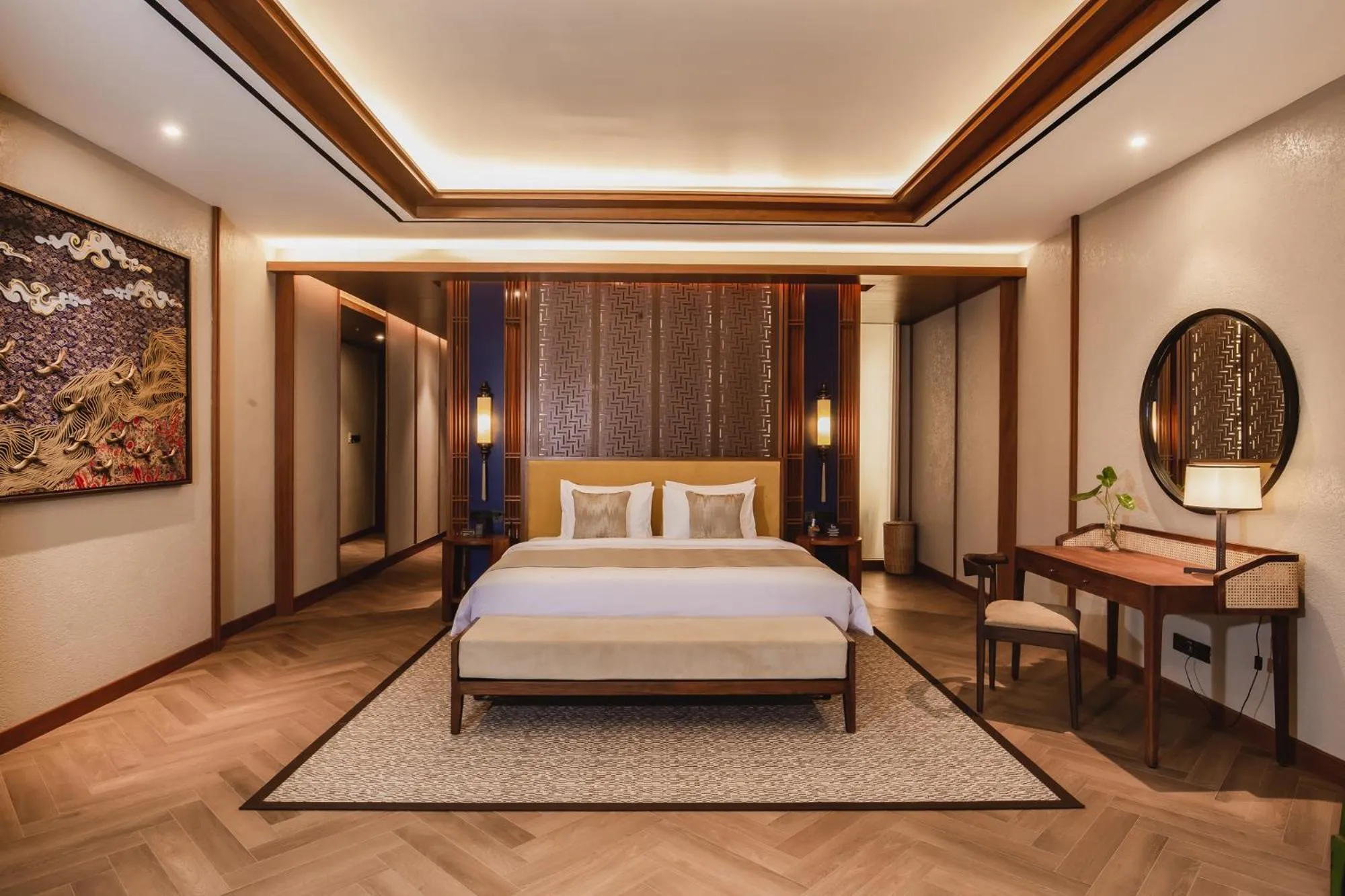 Bed in Plataran Puncak Suites