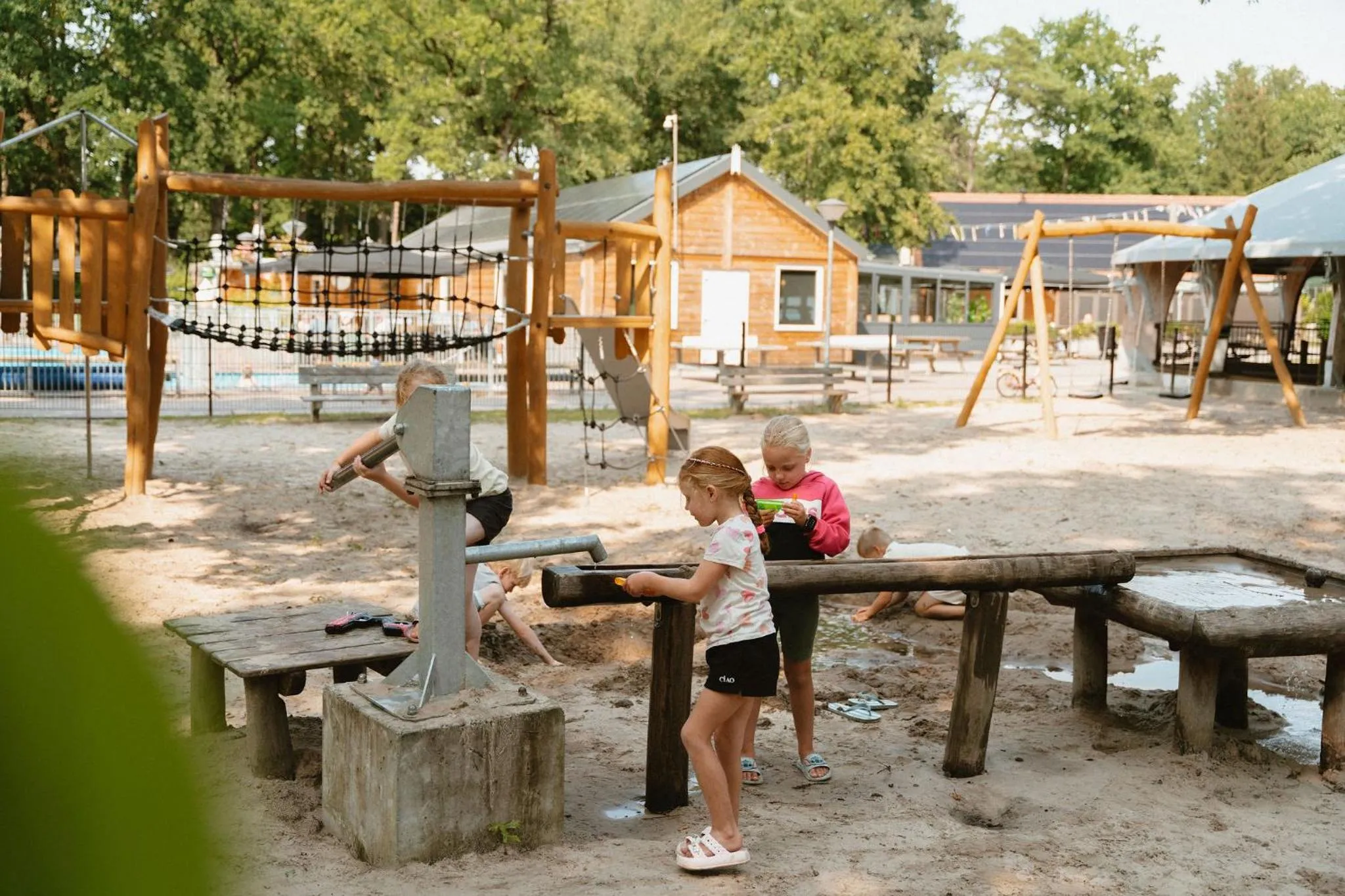 Children play ground in Recreatiepark de Vossenburcht IJhorst