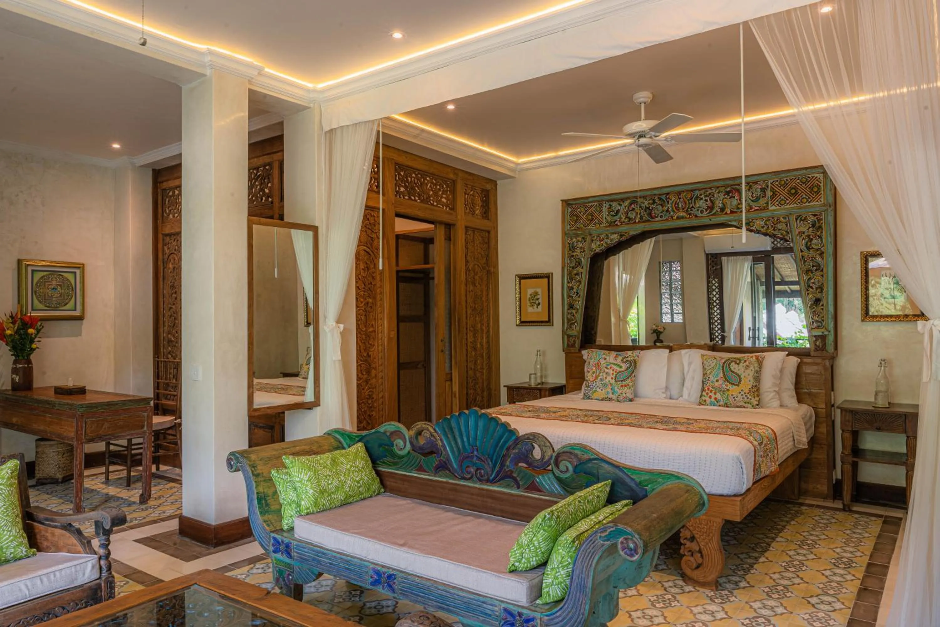 Seating area, Bed in Lumina Wellness Retreat