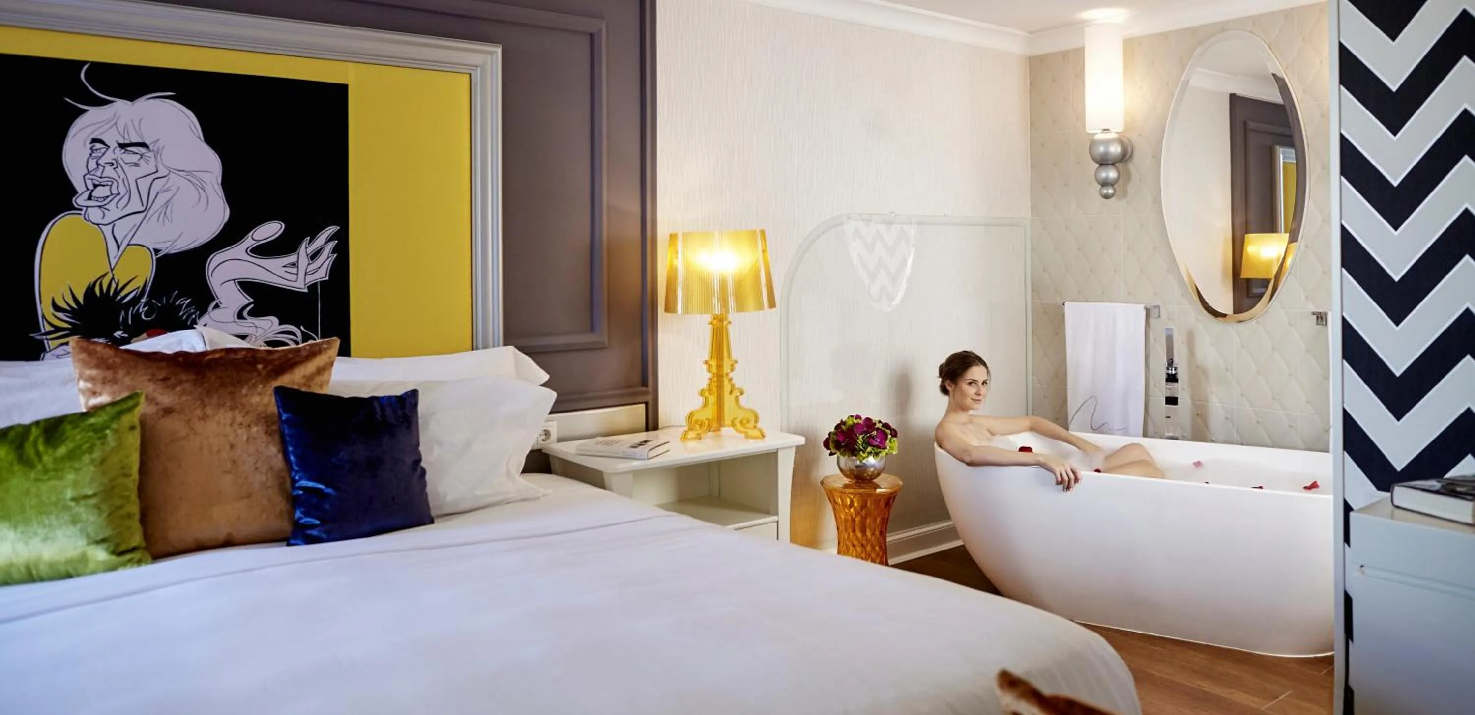 Bedroom, Bed in Aria Hotel Budapest by Library Hotel Collection