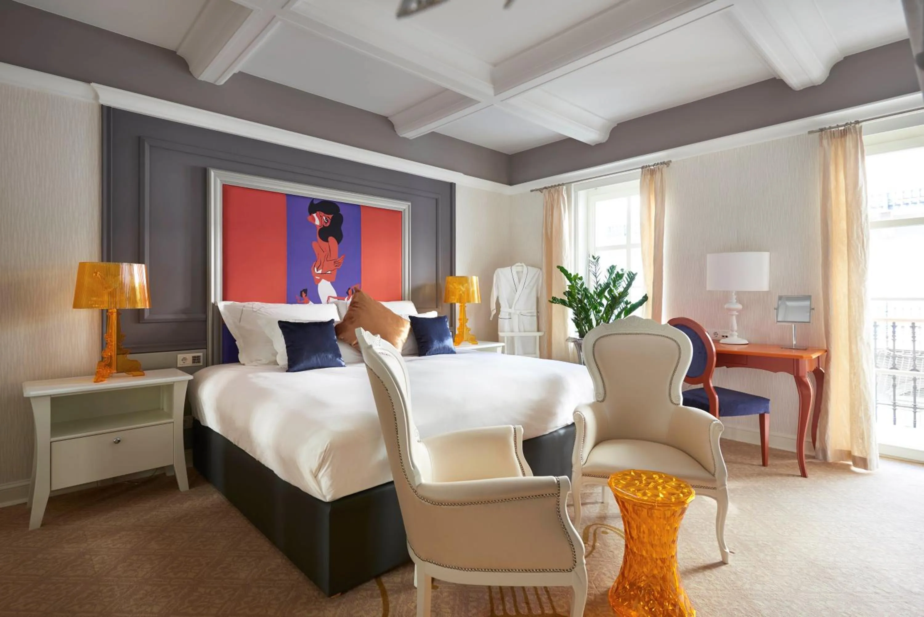 Balcony/Terrace, Bed in Aria Hotel Budapest by Library Hotel Collection