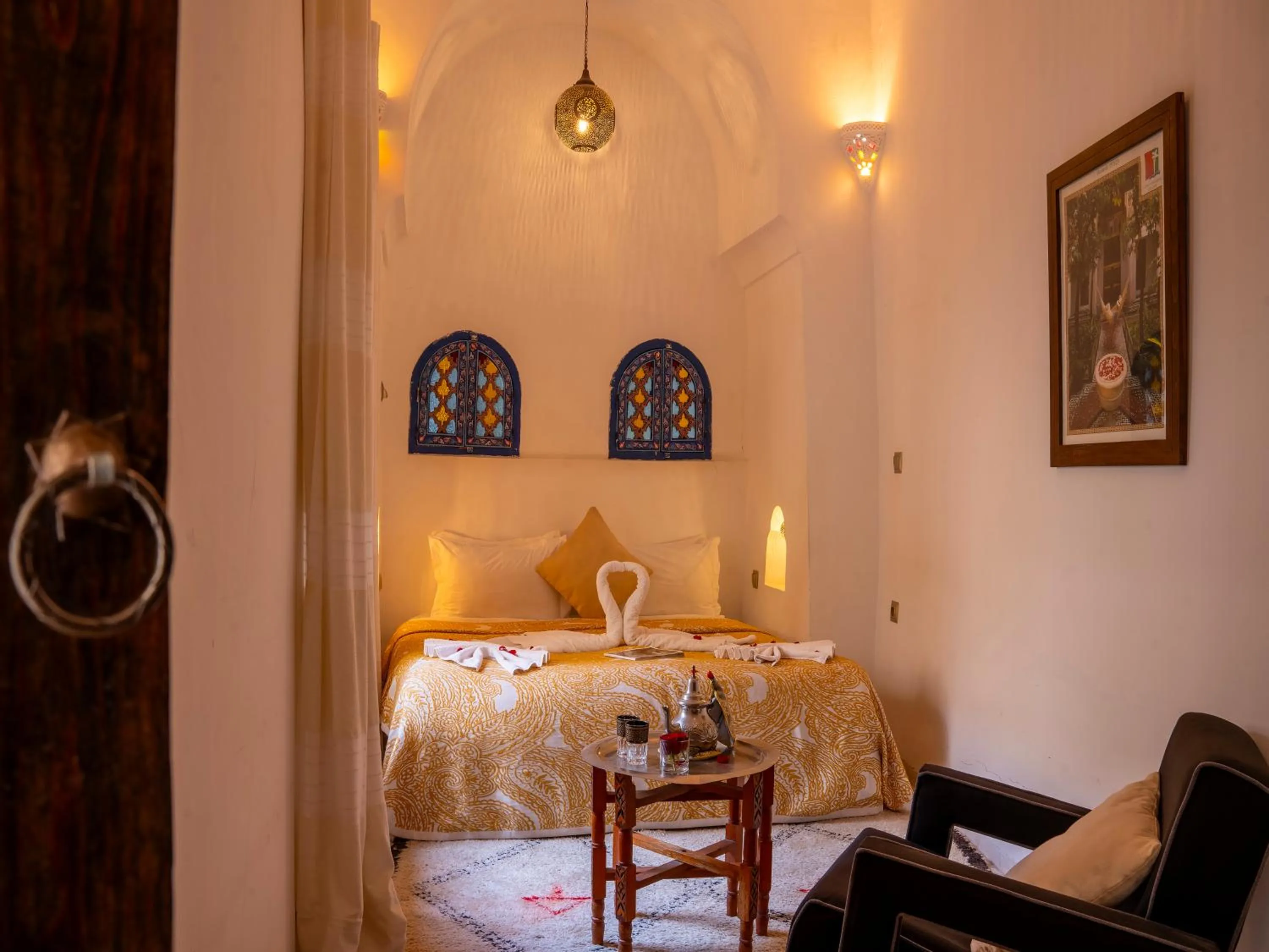 Bed in Riad Maialou & SPA